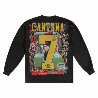 Eric Cantona Manchester United Long Sleeved Tee - Greazy Tees