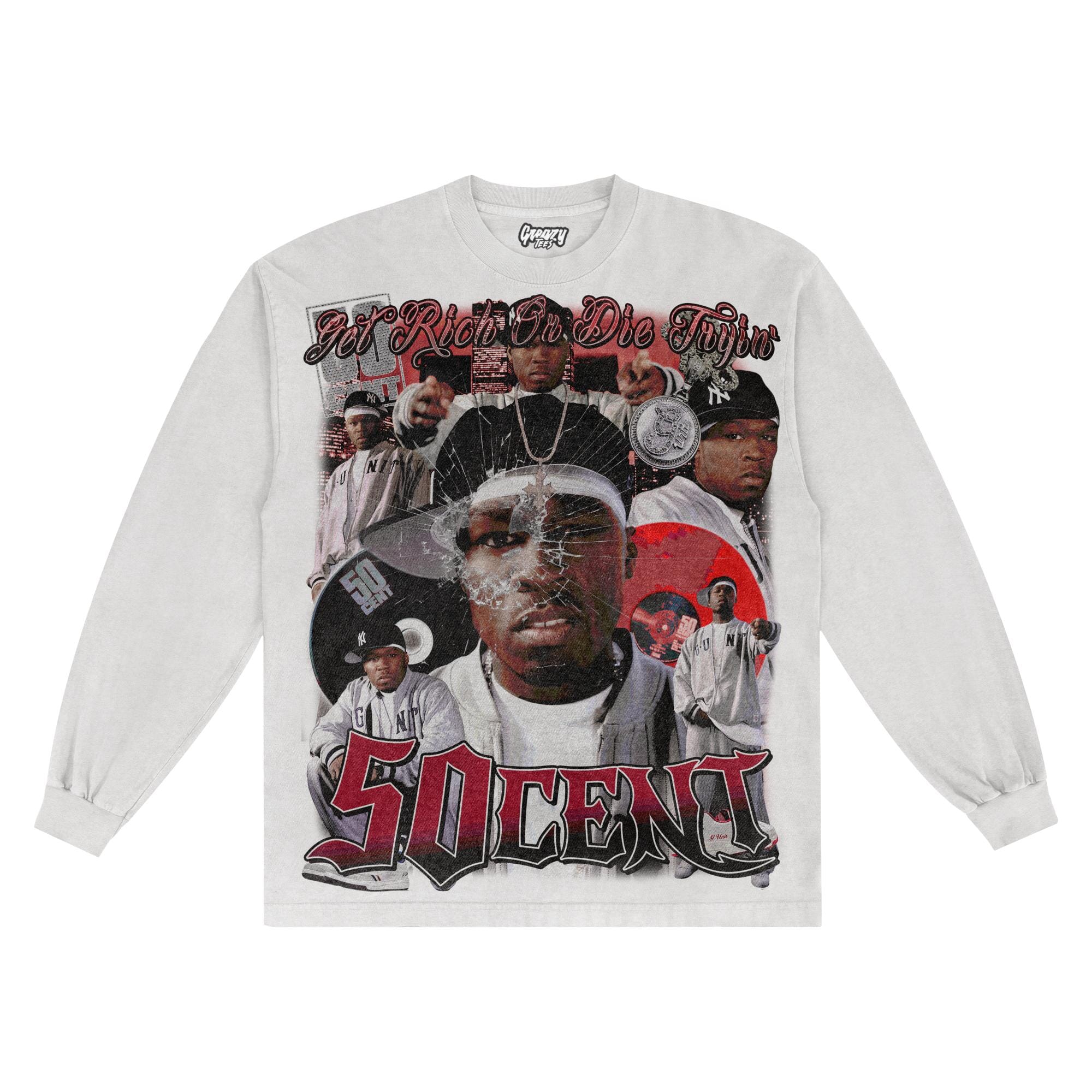 50 Cent Long Sleeved Tee - Greazy Tees