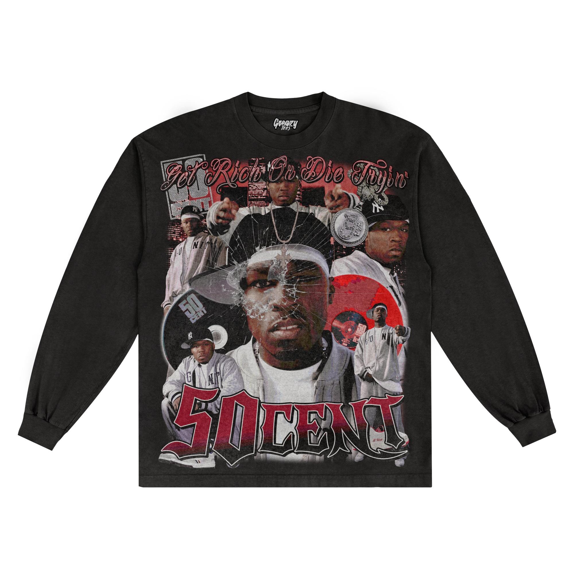 50 Cent Long Sleeved Tee - Greazy Tees