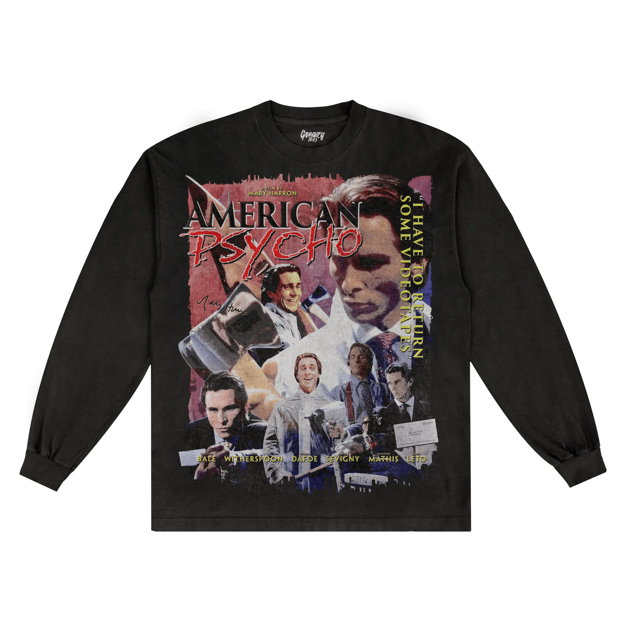 American Psycho Long Sleeved Tee - Greazy Tees