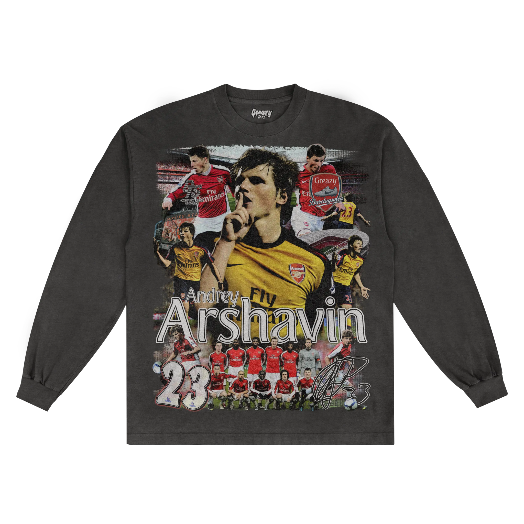 Andrey Arshavin Barclaysman Long Sleeved Tee - Greazy Tees