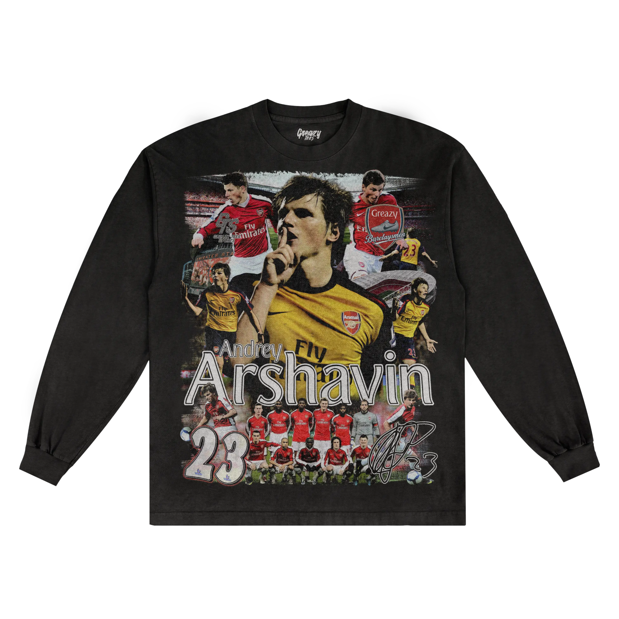 Andrey Arshavin Barclaysman Long Sleeved Tee - Greazy Tees