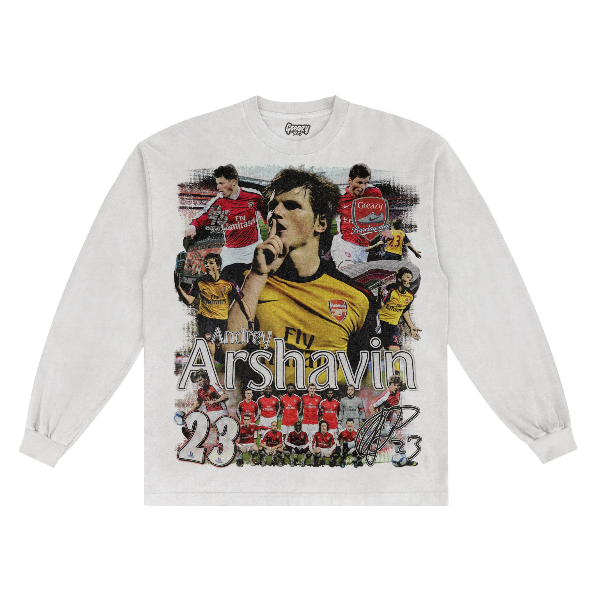 Andrey Arshavin Barclaysman Long Sleeved Tee - Greazy Tees