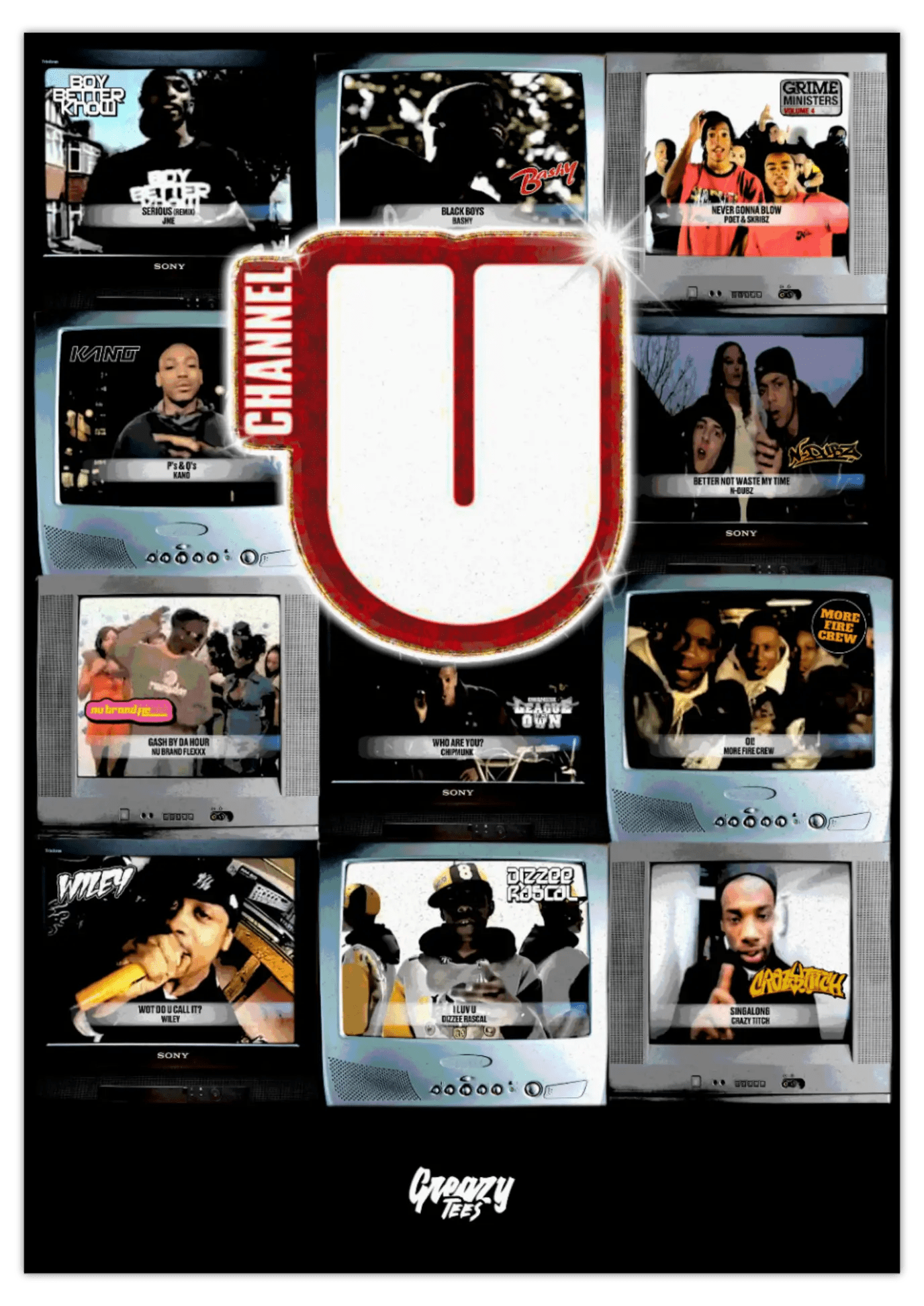Channel U Poster - Greazy Tees