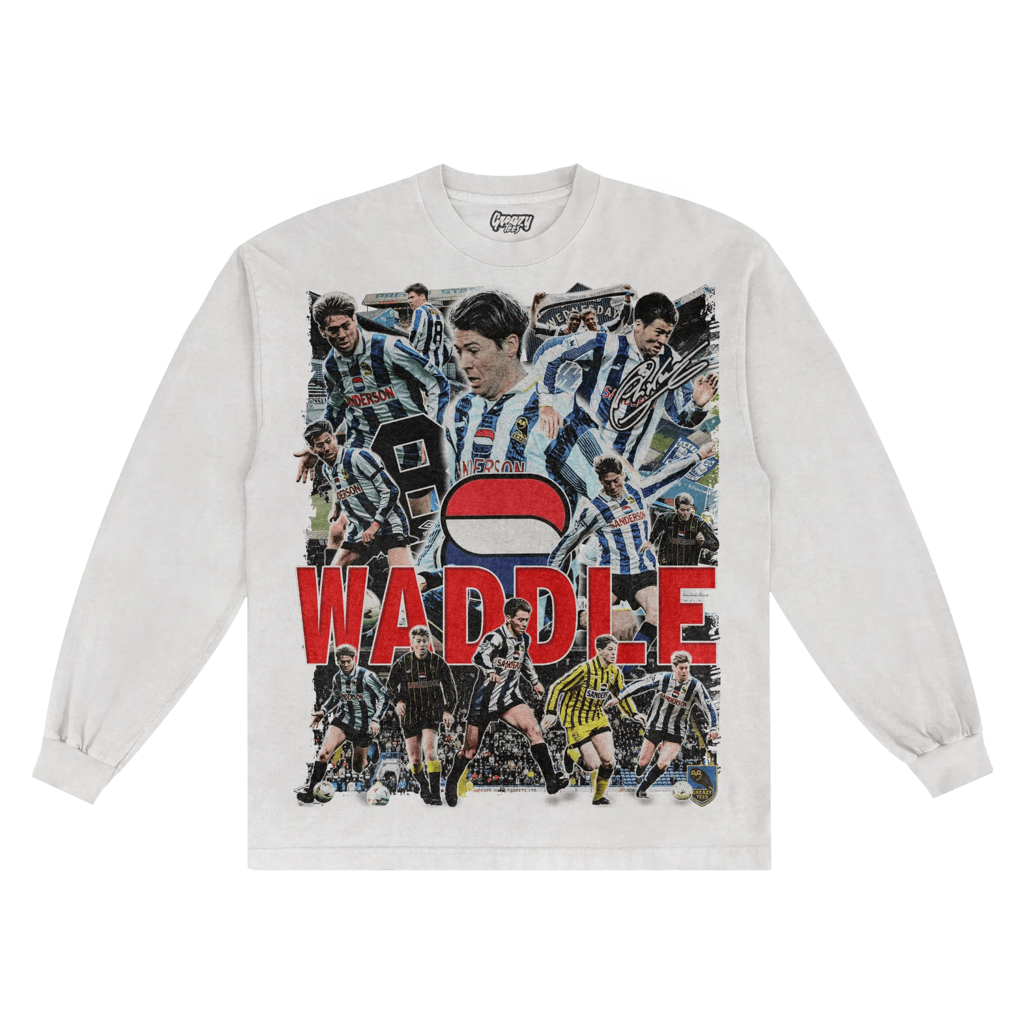 Chris Waddle Sheffield Wednesday Long Sleeved Tee - Greazy Tees
