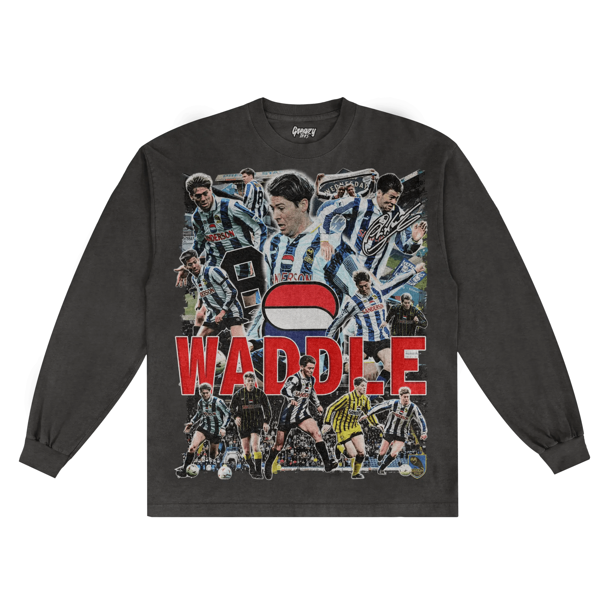 Chris Waddle Sheffield Wednesday Long Sleeved Tee - Greazy Tees