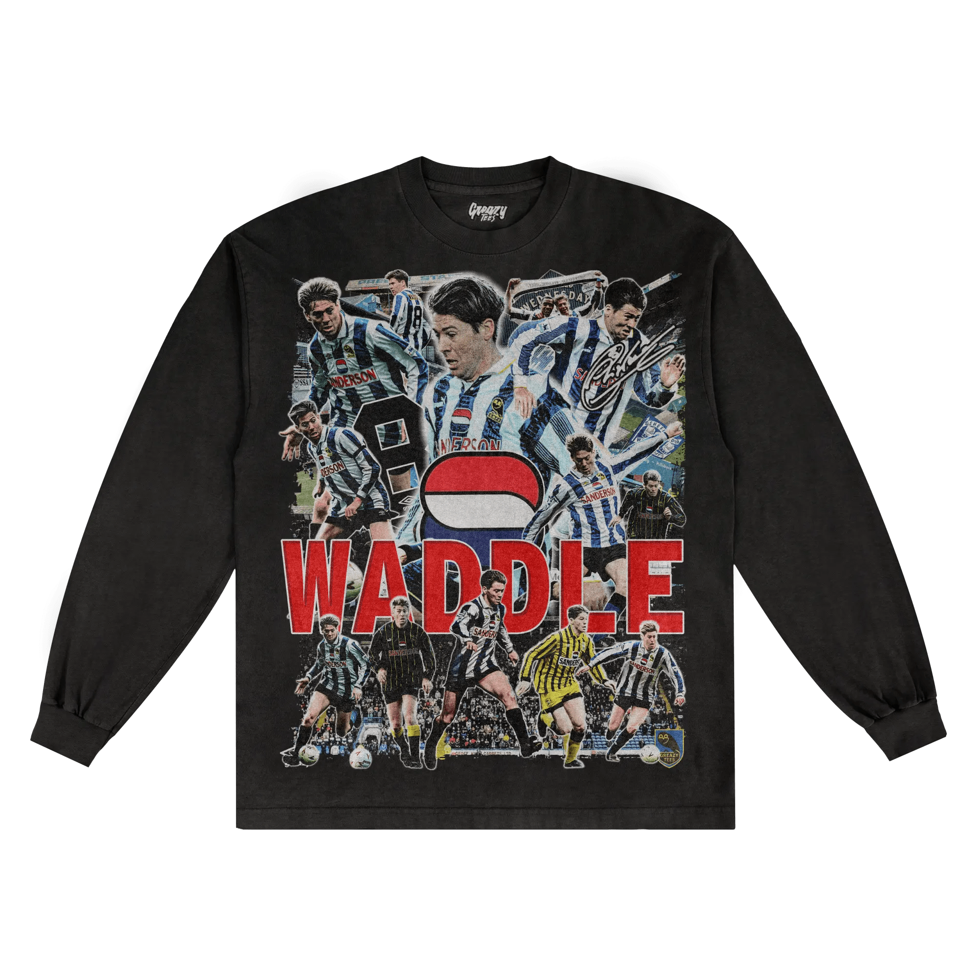 Chris Waddle Sheffield Wednesday Long Sleeved Tee - Greazy Tees