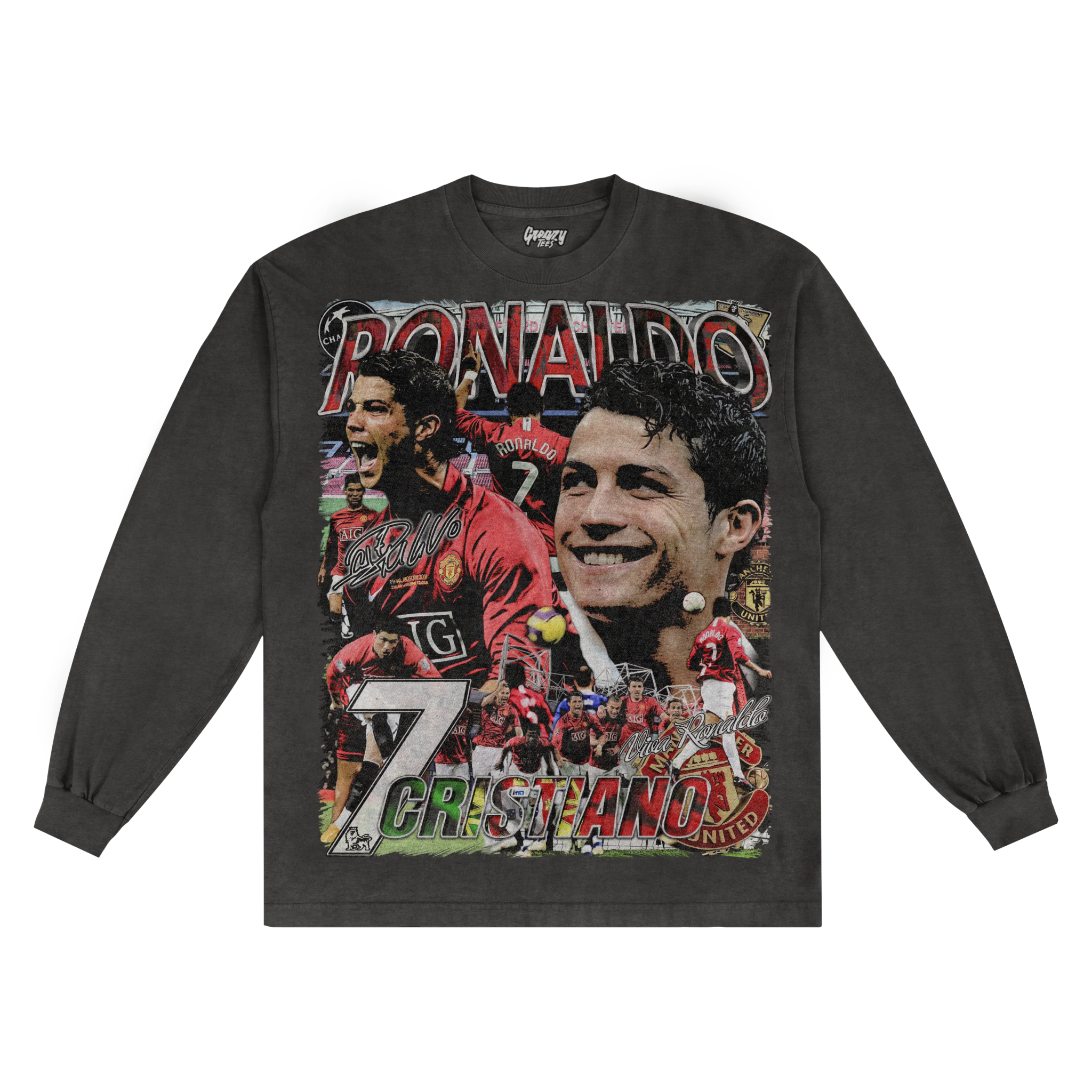 Cristiano Ronaldo '07/08 Long Sleeved Tee - Greazy Tees