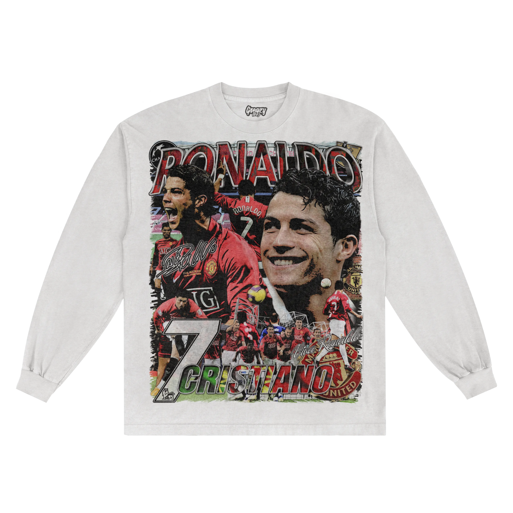 Cristiano Ronaldo '07/08 Long Sleeved Tee - Greazy Tees