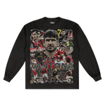 Eric Cantona Manchester United Long Sleeved Tee - Greazy Tees