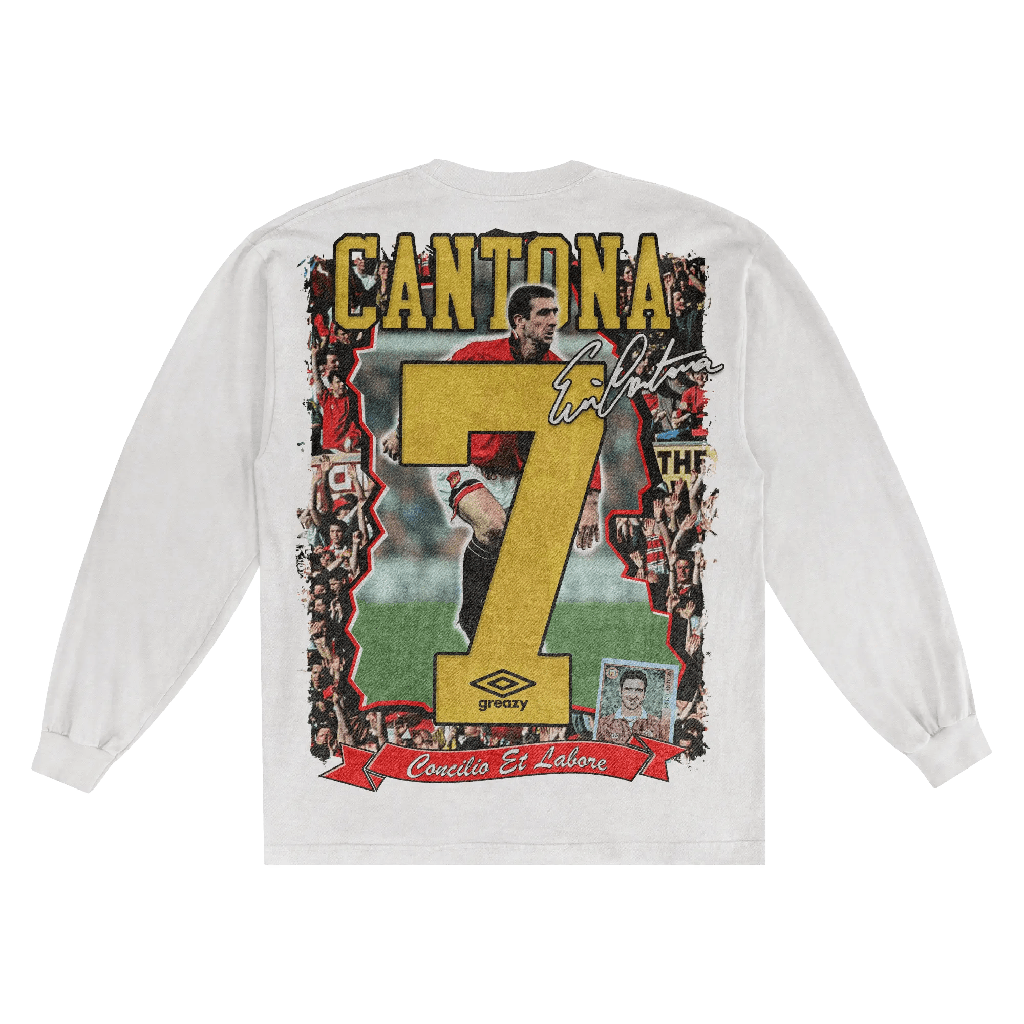 Eric Cantona Manchester United Long Sleeved Tee - Greazy Tees