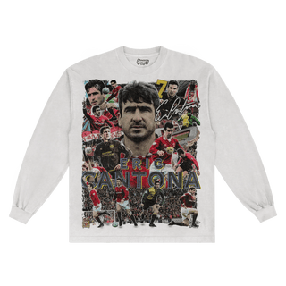 Eric Cantona Manchester United Long Sleeved Tee - Greazy Tees