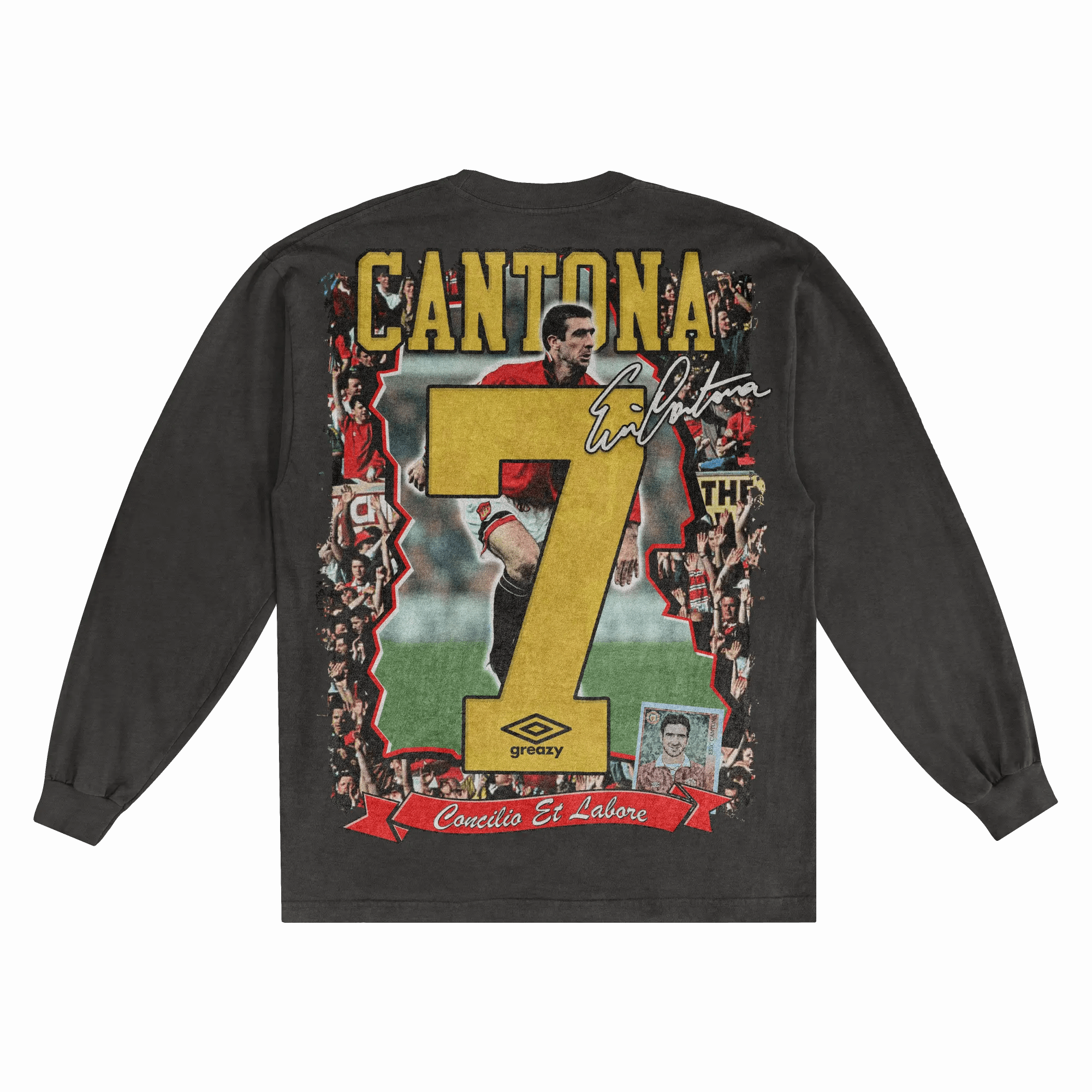 Eric Cantona Manchester United Long Sleeved Tee - Greazy Tees