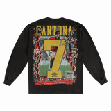Eric Cantona Manchester United Long Sleeved Tee - Greazy Tees