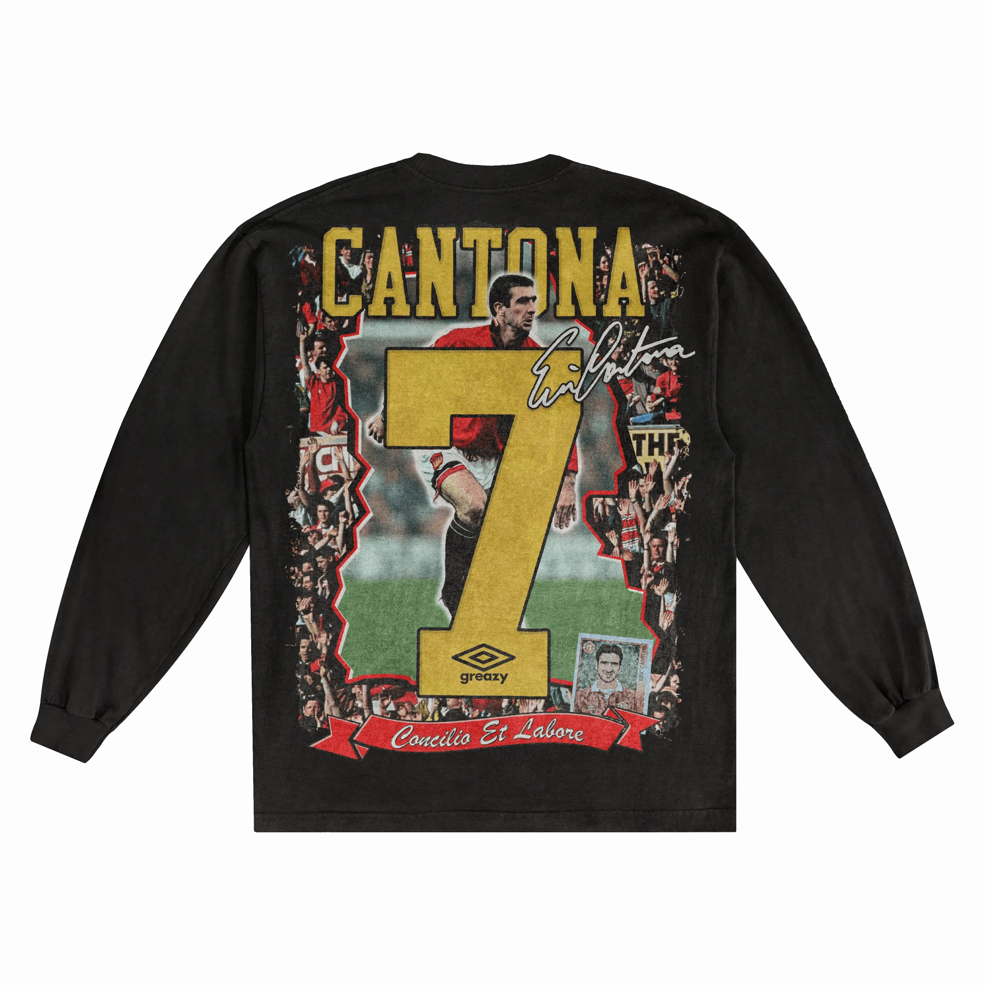 Eric Cantona Manchester United Long Sleeved Tee - Greazy Tees