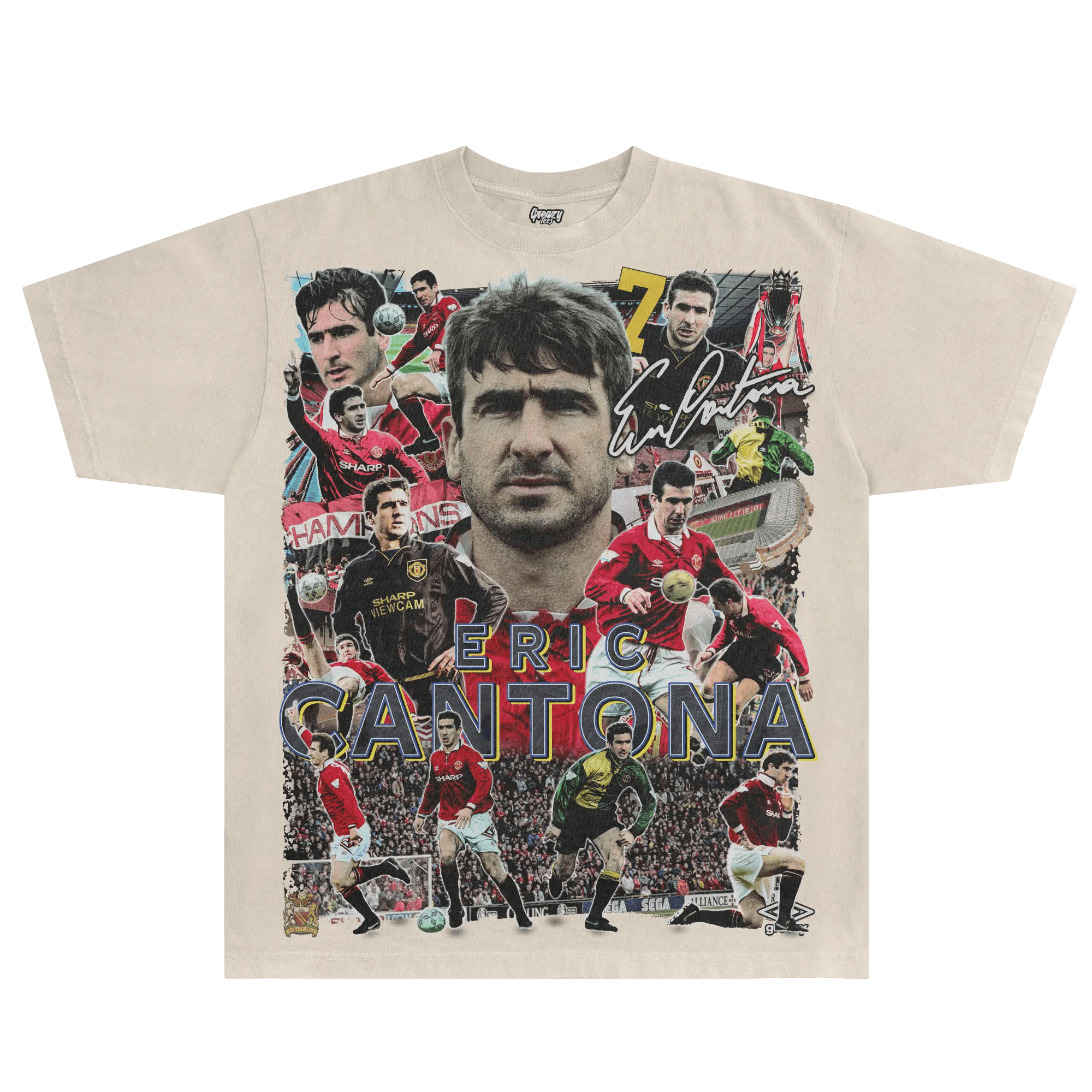 Eric Cantona Manchester United Tee - Greazy Tees