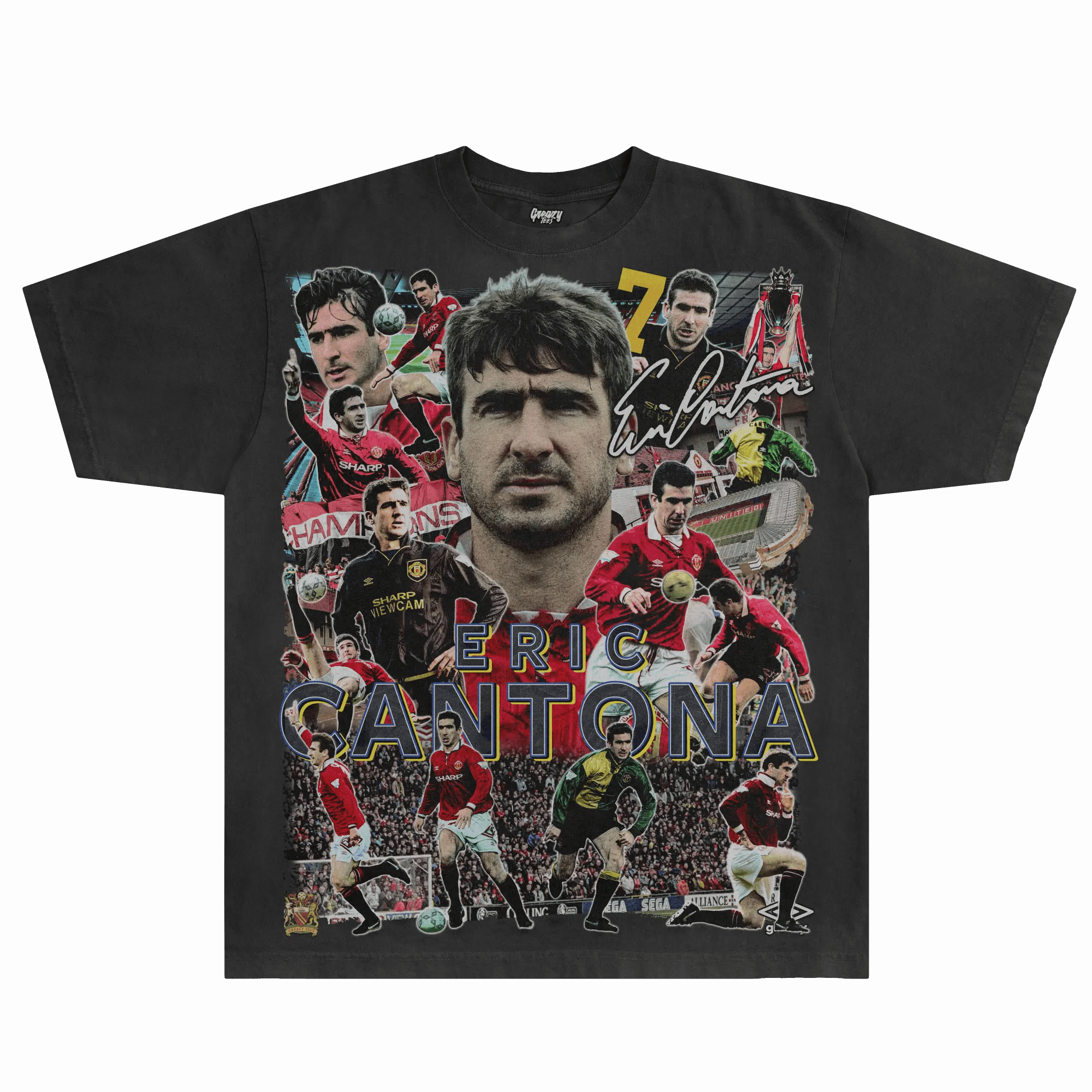 Eric Cantona Manchester United Tee - Greazy Tees