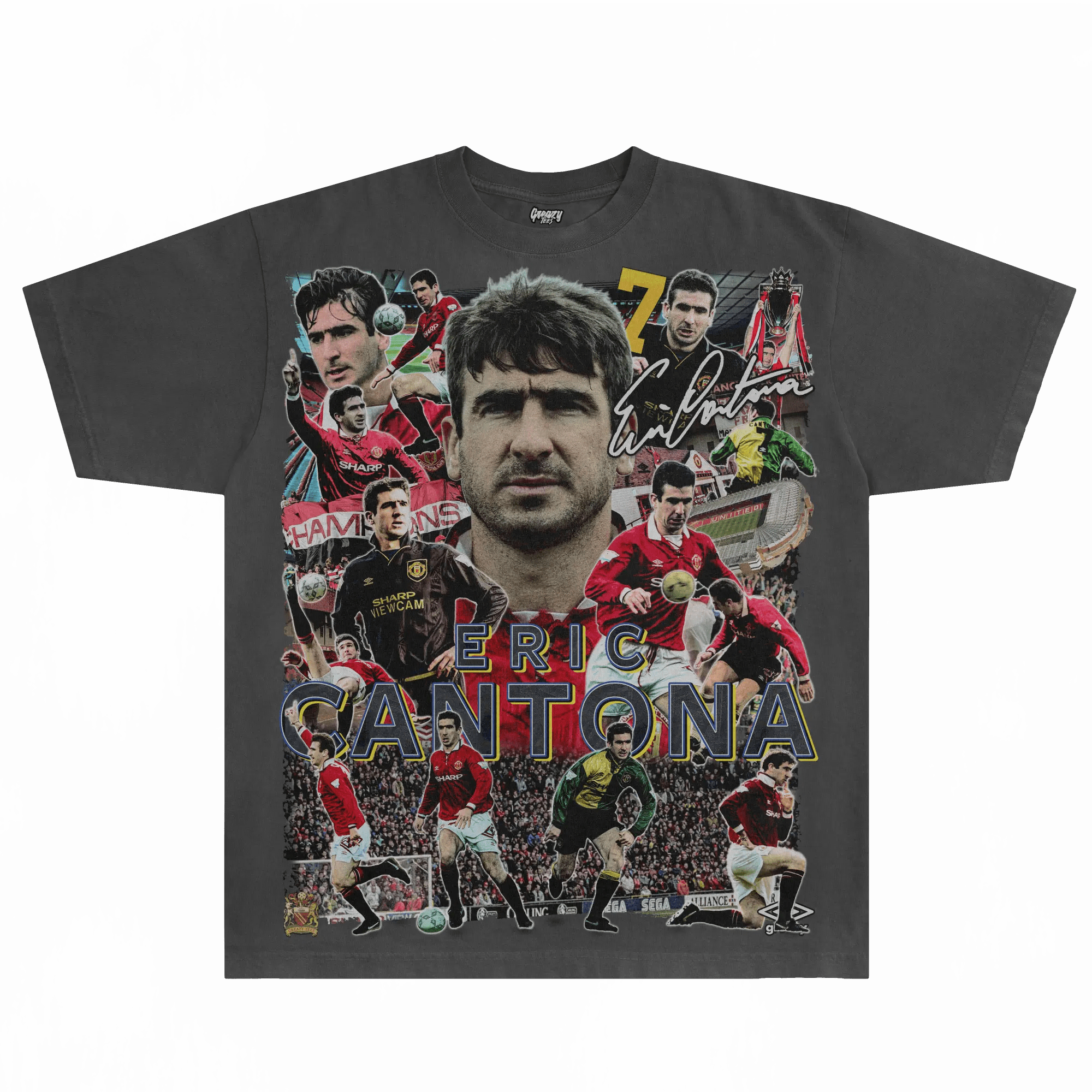 Eric Cantona Manchester United Tee - Greazy Tees