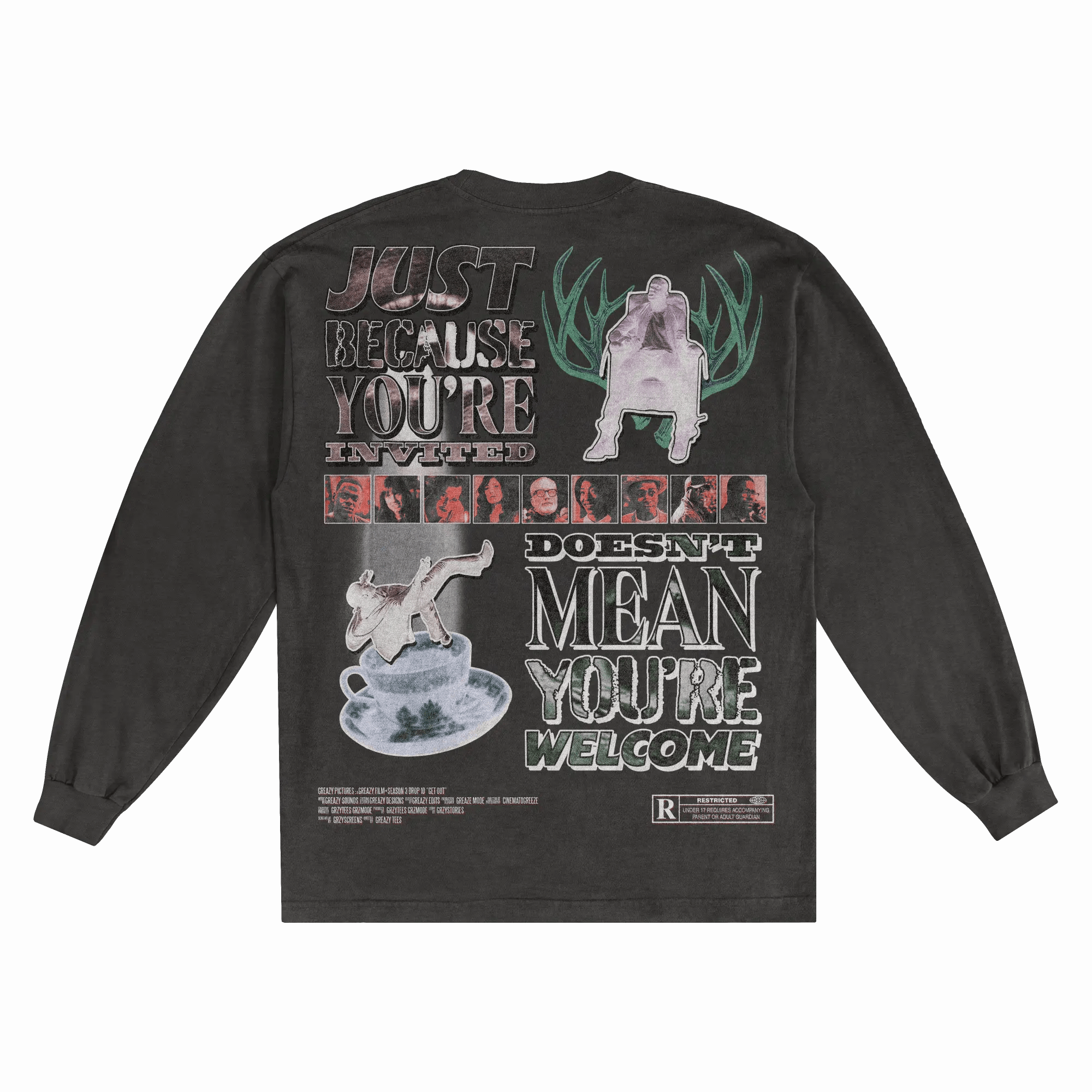 Get Out Long Sleeved Tee - Greazy Tees