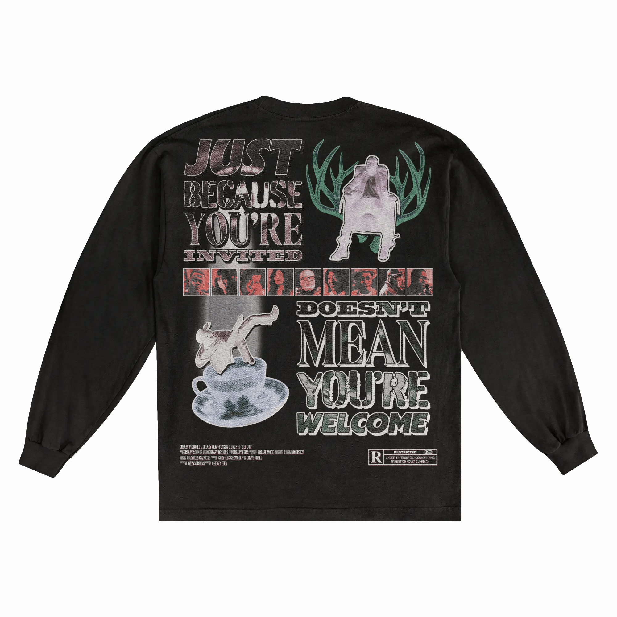 Get Out Long Sleeved Tee - Greazy Tees