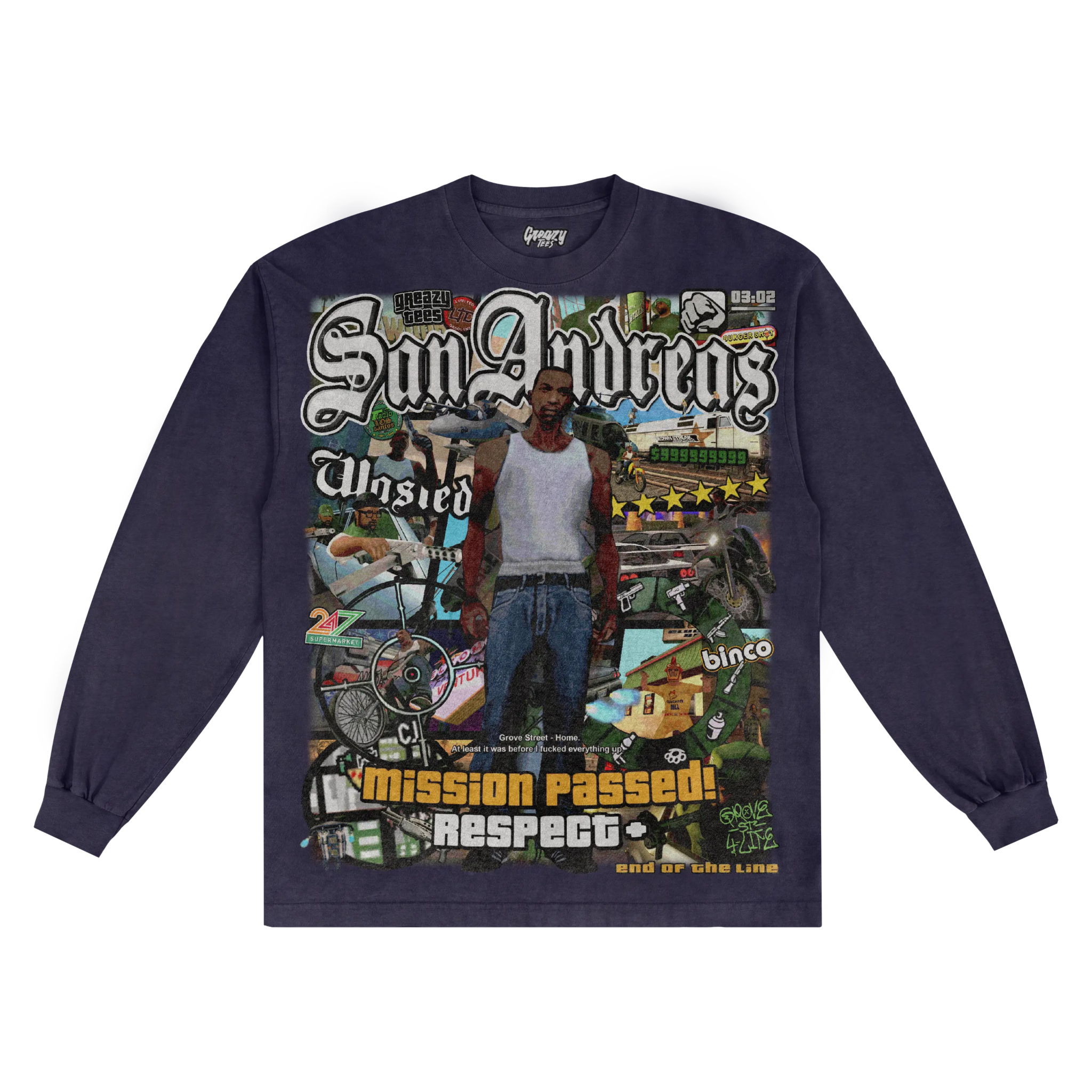 GTA San Andreas Long Sleeved Tee - Greazy Tees