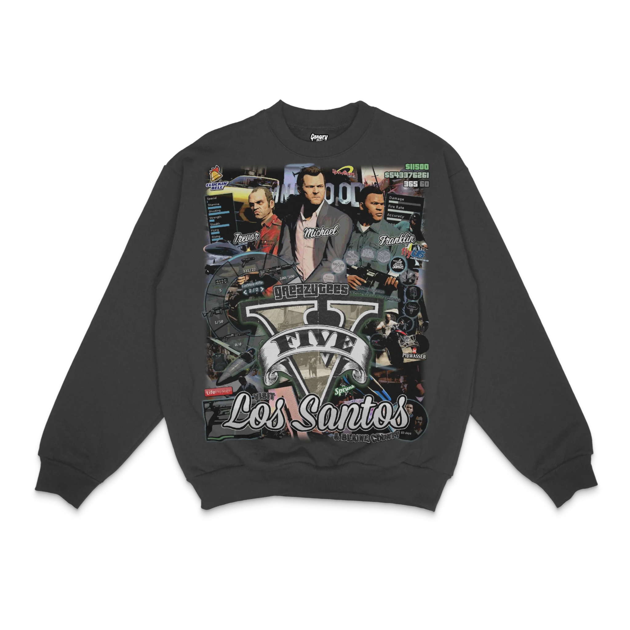 GTA V Crewneck Sweatshirt - Greazy Tees