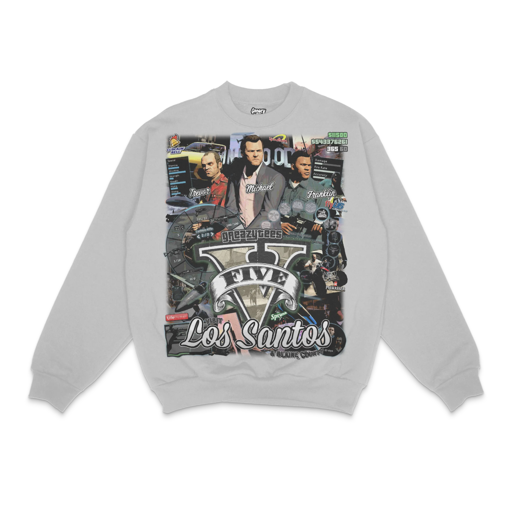 GTA V Crewneck Sweatshirt - Greazy Tees