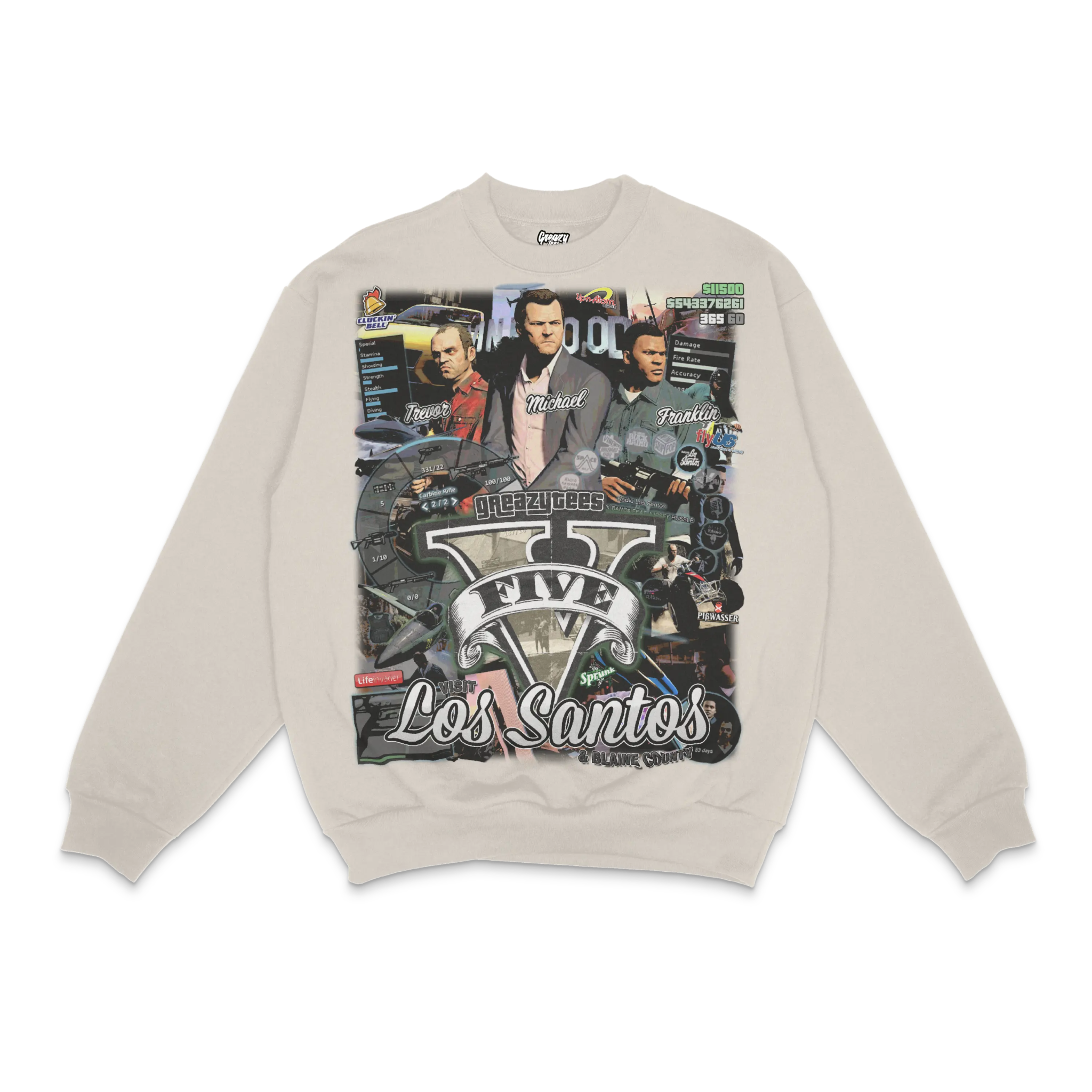 GTA V Crewneck Sweatshirt - Greazy Tees