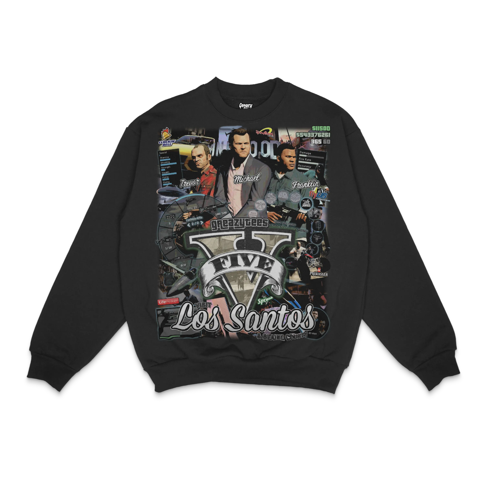 GTA V Crewneck Sweatshirt - Greazy Tees