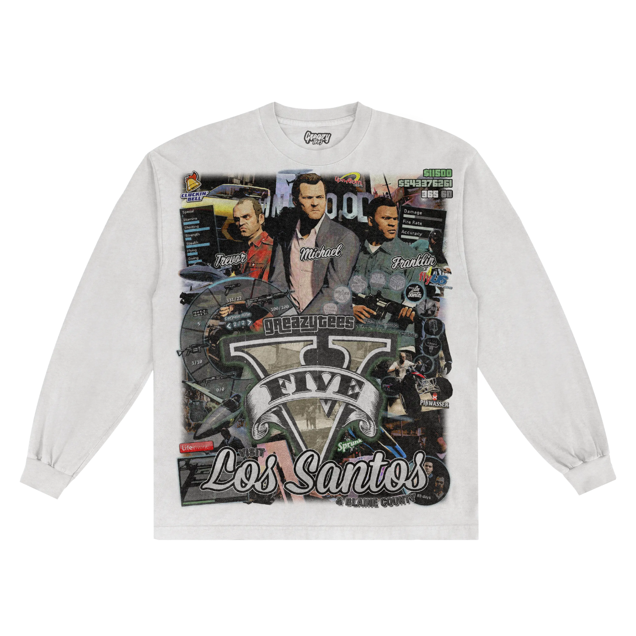 GTA V Long Sleeved Tee - Greazy Tees