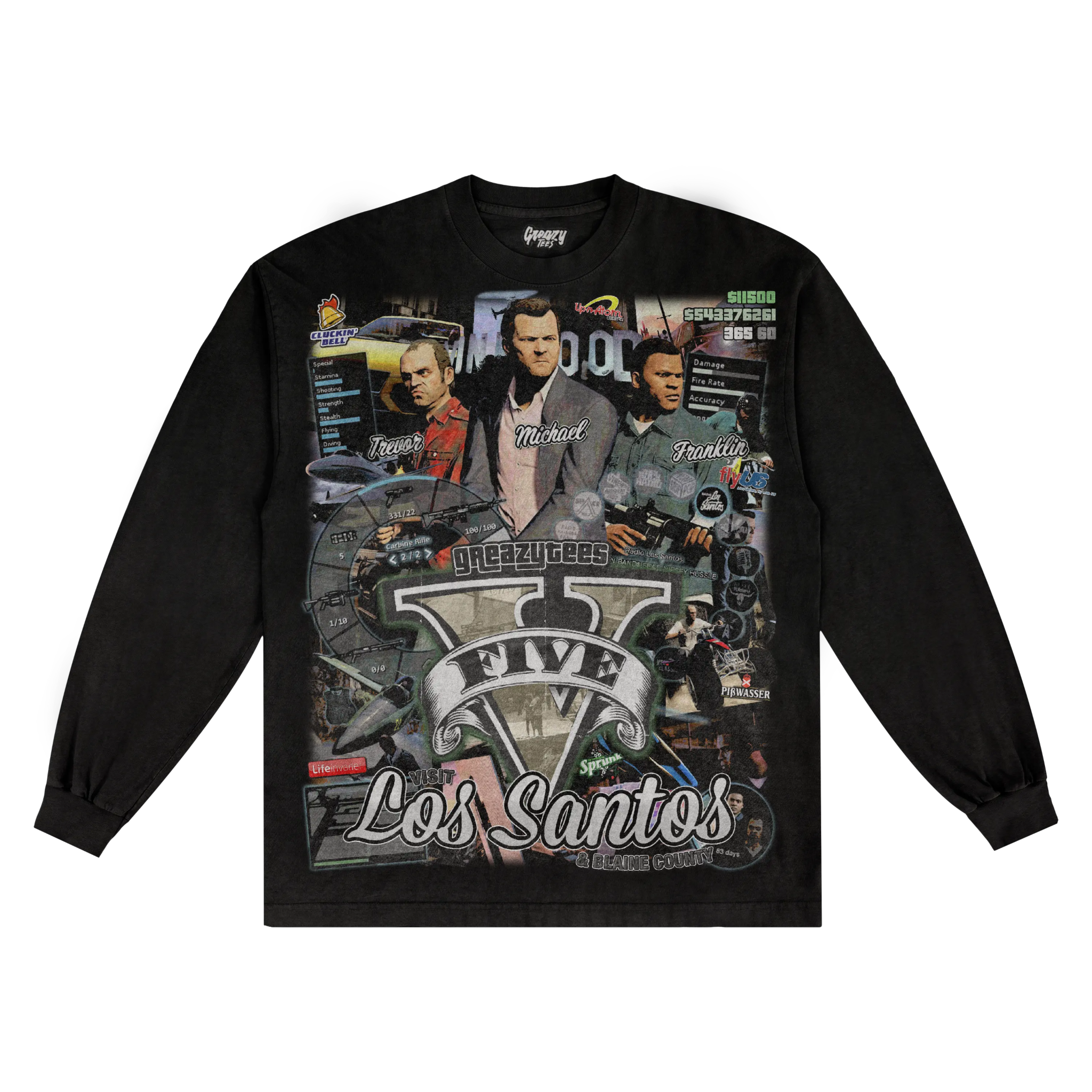 GTA V Long Sleeved Tee - Greazy Tees