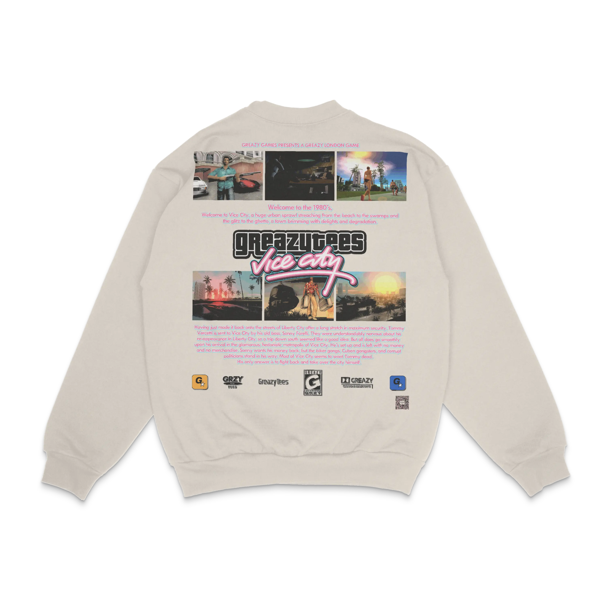 GTA Vice City Crewneck Sweatshirt - Greazy Tees