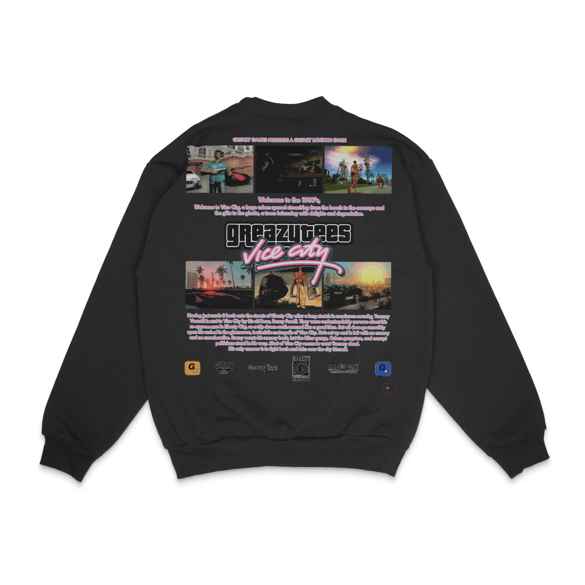 GTA Vice City Crewneck Sweatshirt - Greazy Tees