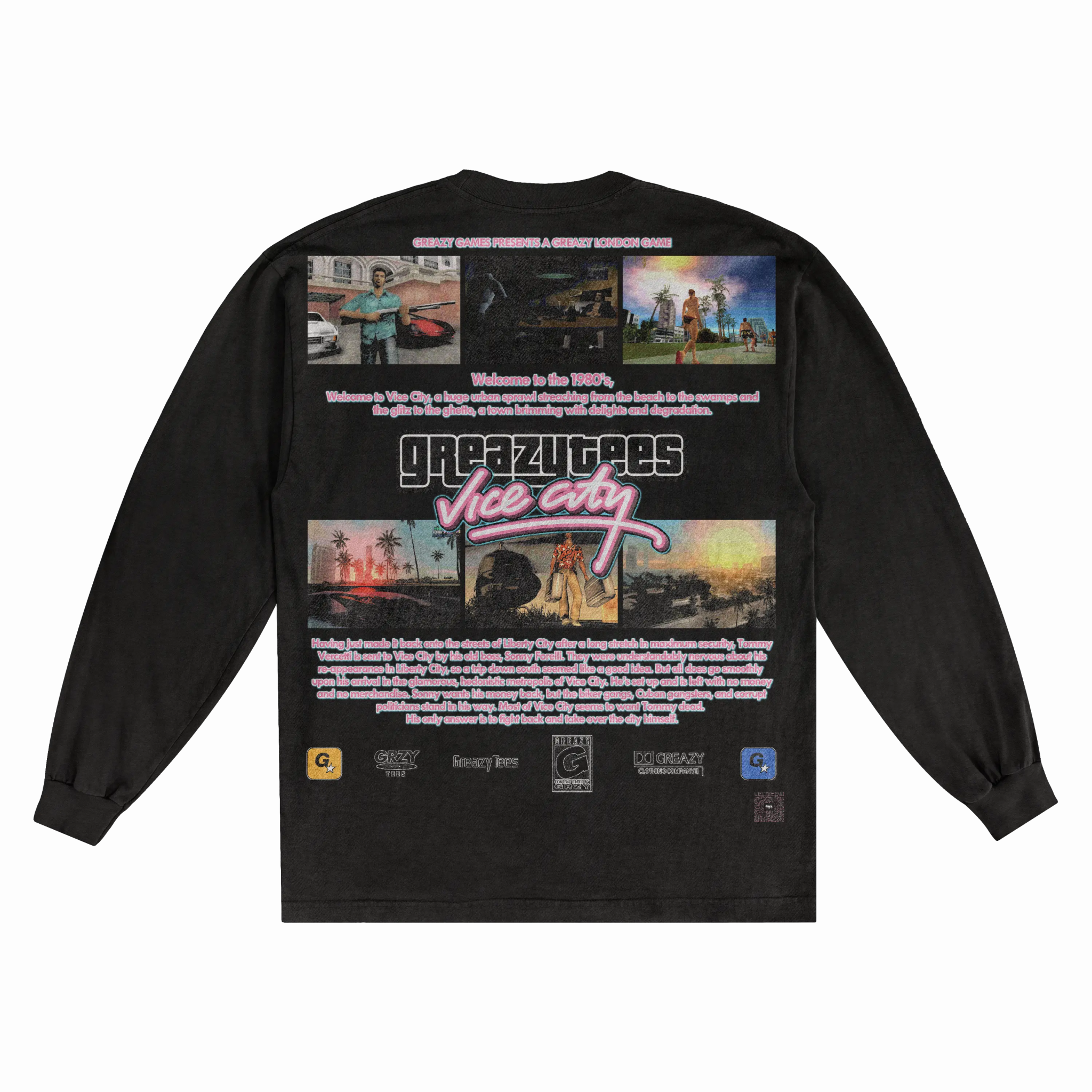 GTA Vice City Long Sleeved Tee - Greazy Tees