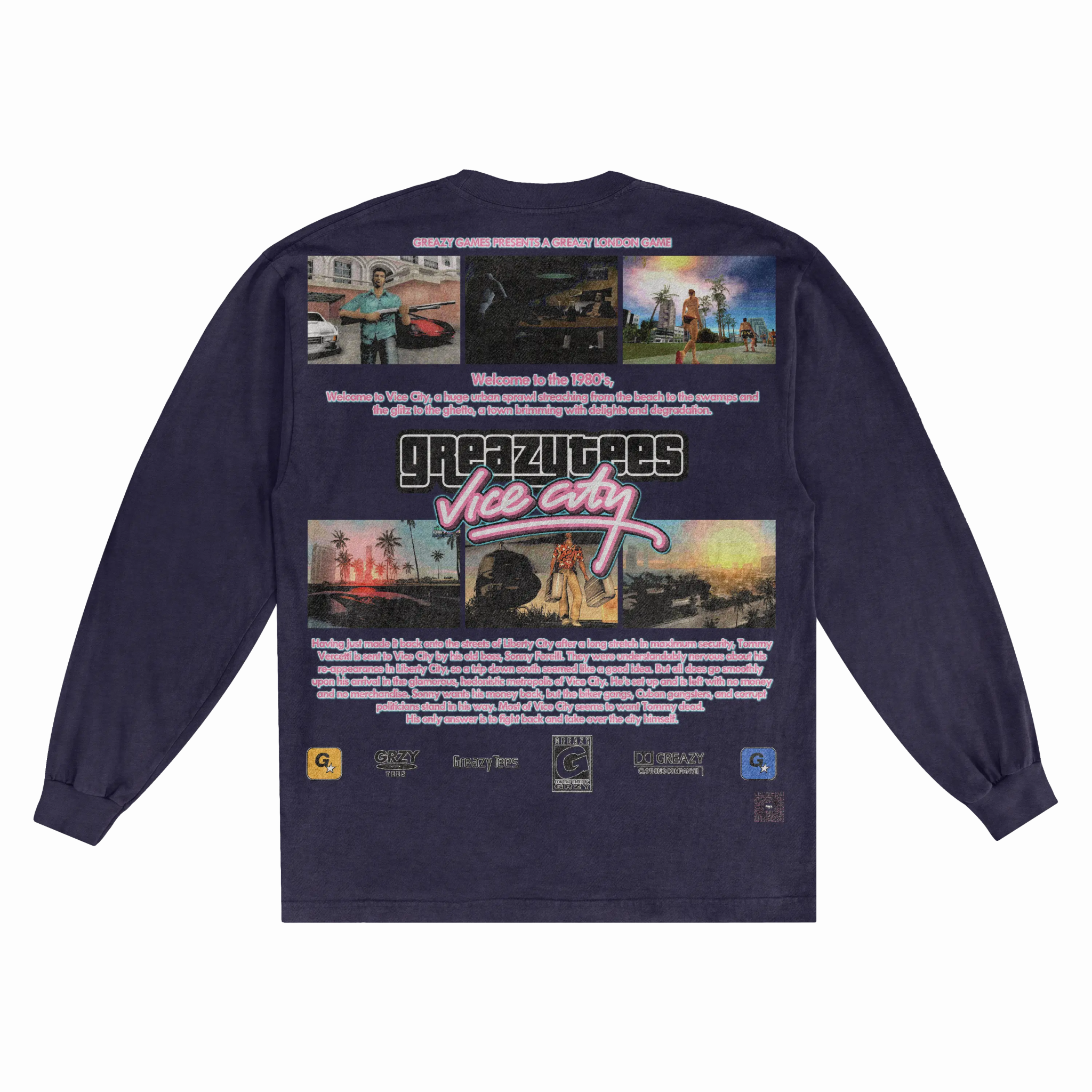 GTA Vice City Long Sleeved Tee - Greazy Tees