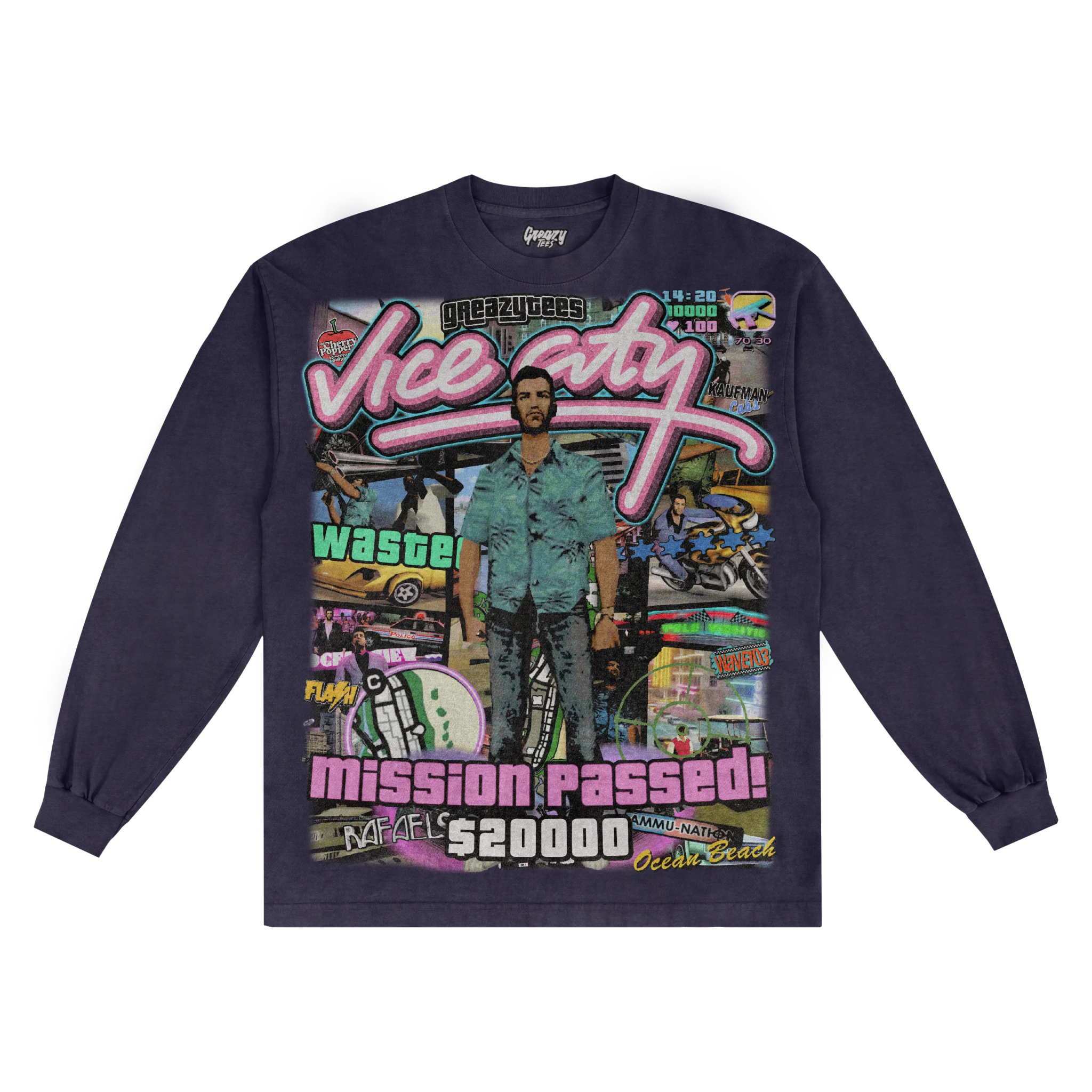 GTA Vice City Long Sleeved Tee - Greazy Tees