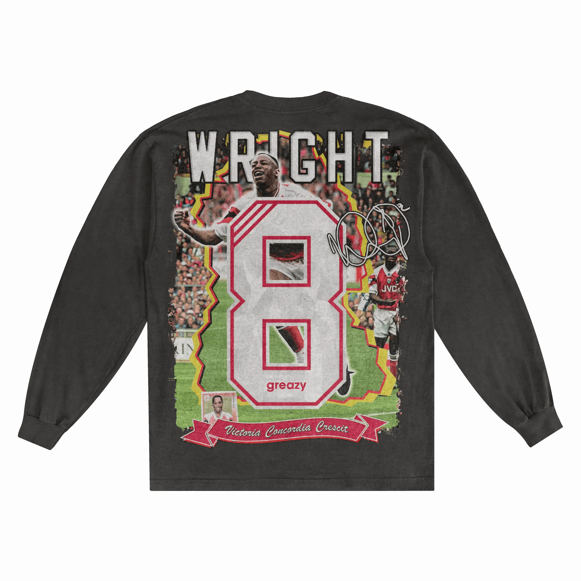 Ian Wright Arsenal FC Long Sleeved Tee - Greazy Tees