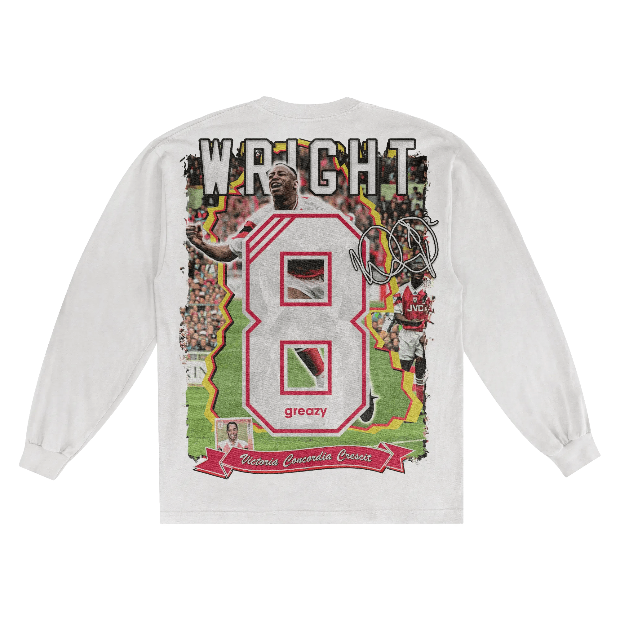 Ian Wright Arsenal FC Long Sleeved Tee - Greazy Tees