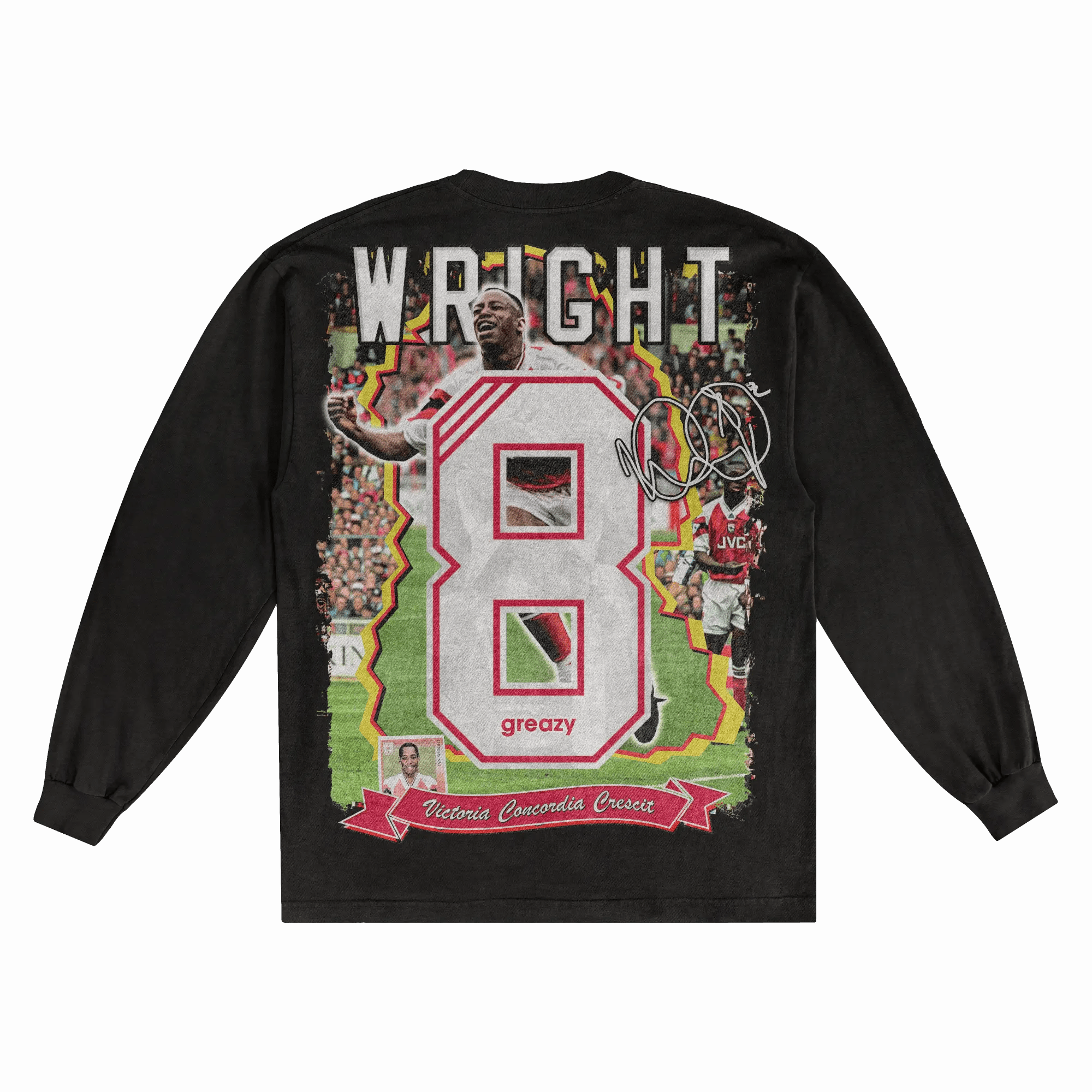 Ian Wright Arsenal FC Long Sleeved Tee - Greazy Tees