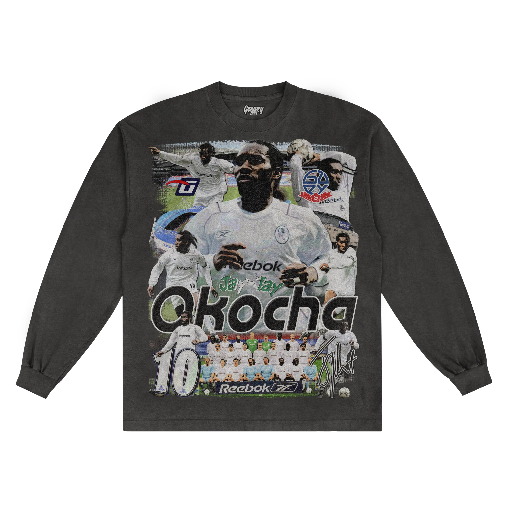 Jay - Jay Okocha Barclaysman Long Sleeved Tee - Greazy Tees