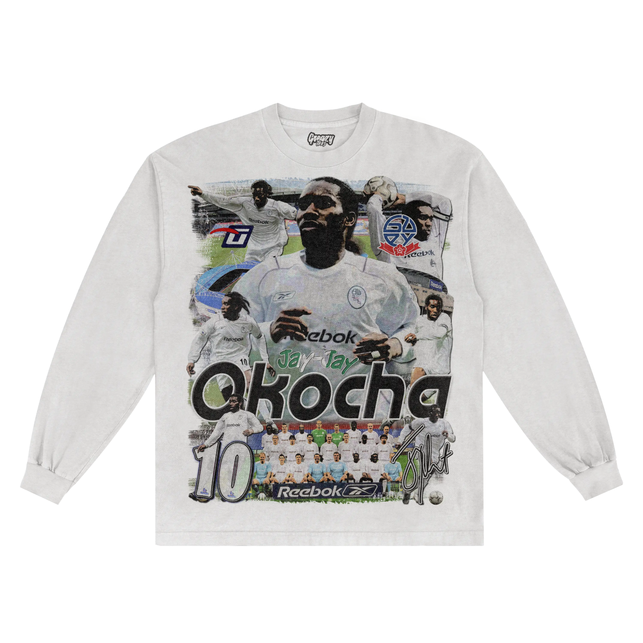 Jay - Jay Okocha Barclaysman Long Sleeved Tee - Greazy Tees
