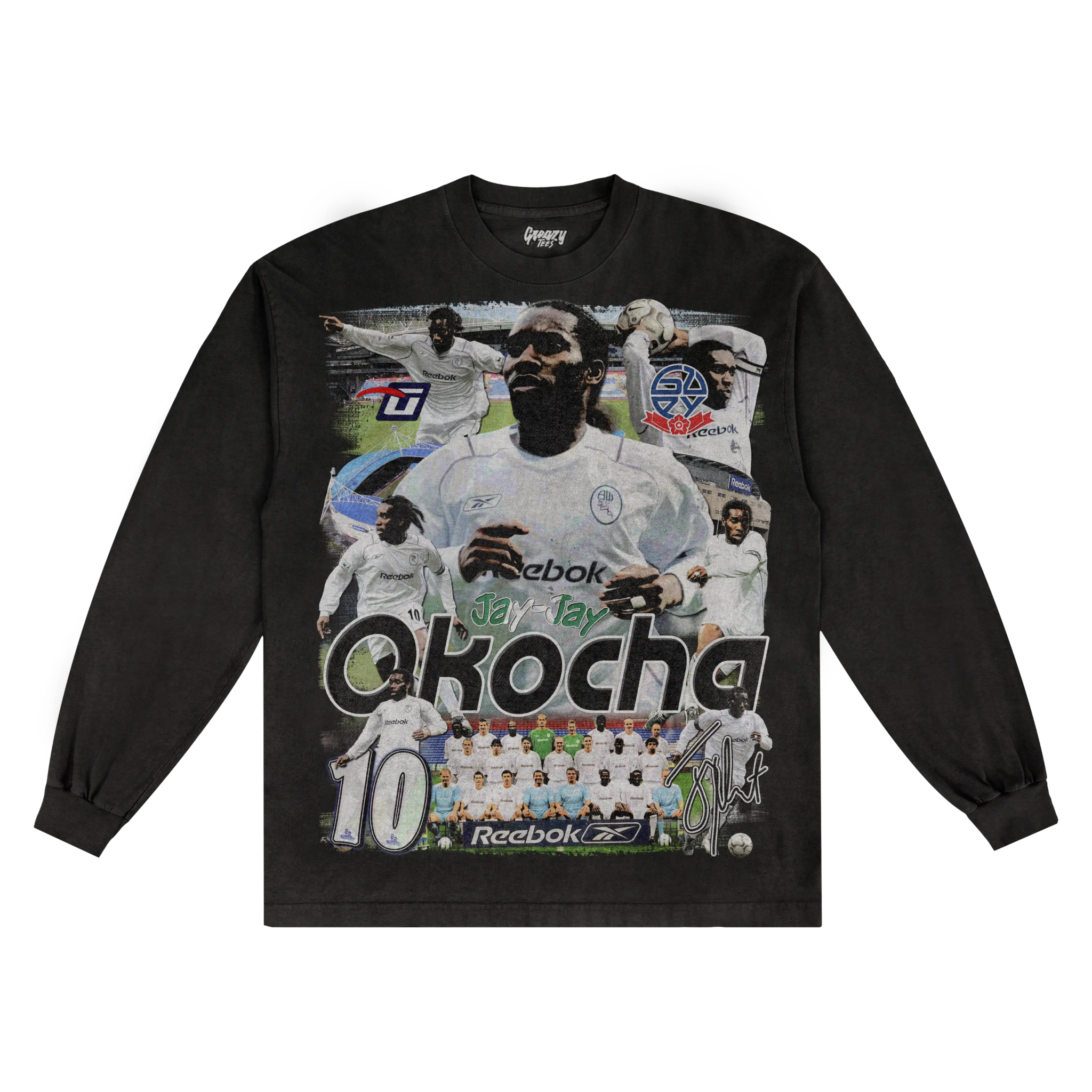 Jay - Jay Okocha Barclaysman Long Sleeved Tee - Greazy Tees