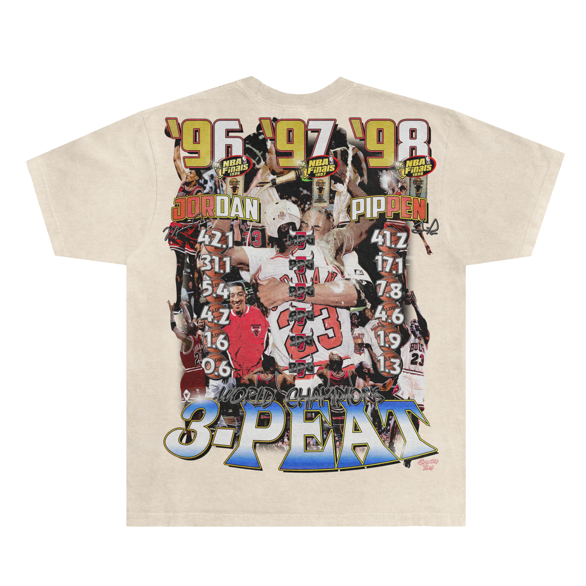 Jordan & Pippen '96 - 98 Classic Tee - Greazy Tees