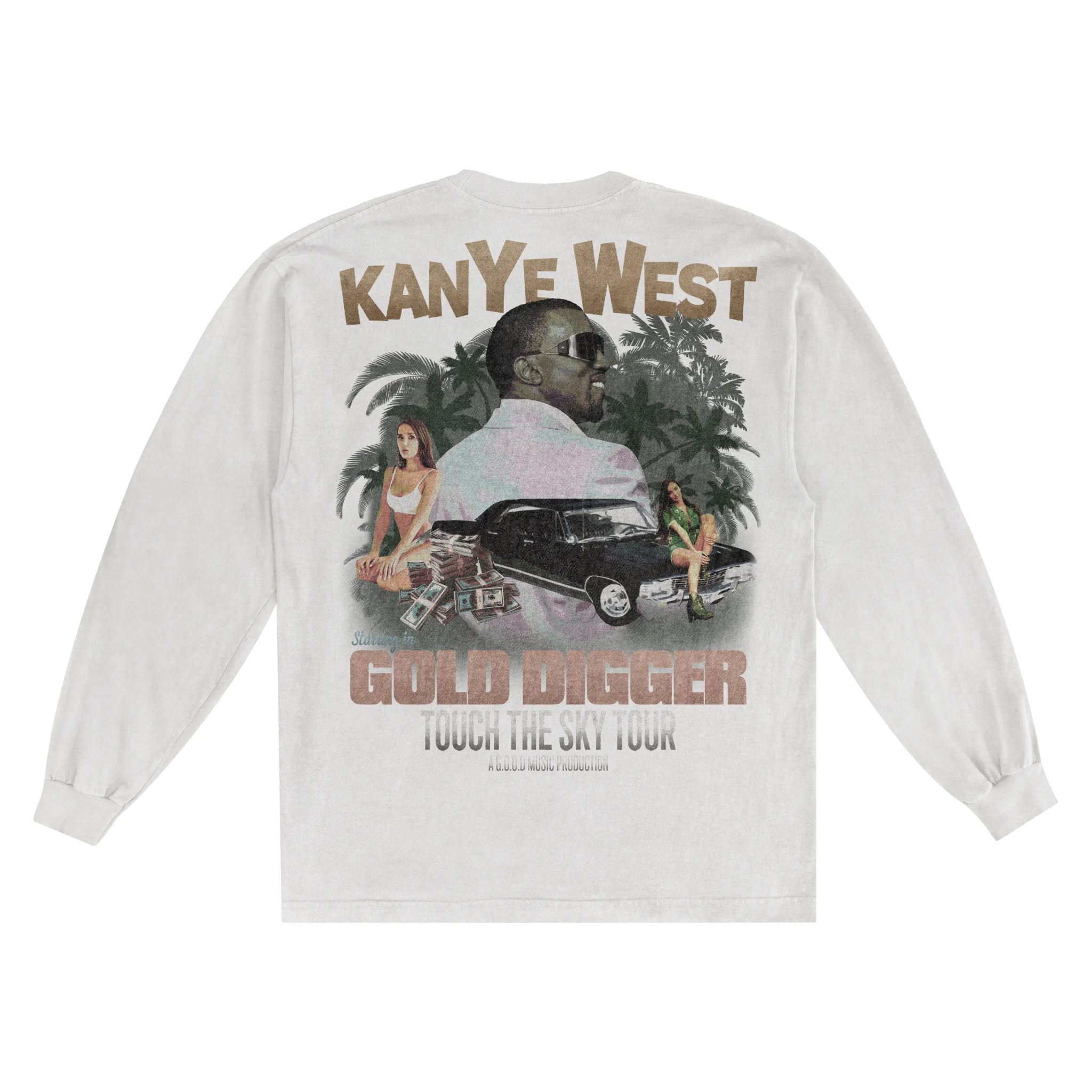 Kanye West Gold Digger Long Sleeved Tee - Greazy Tees