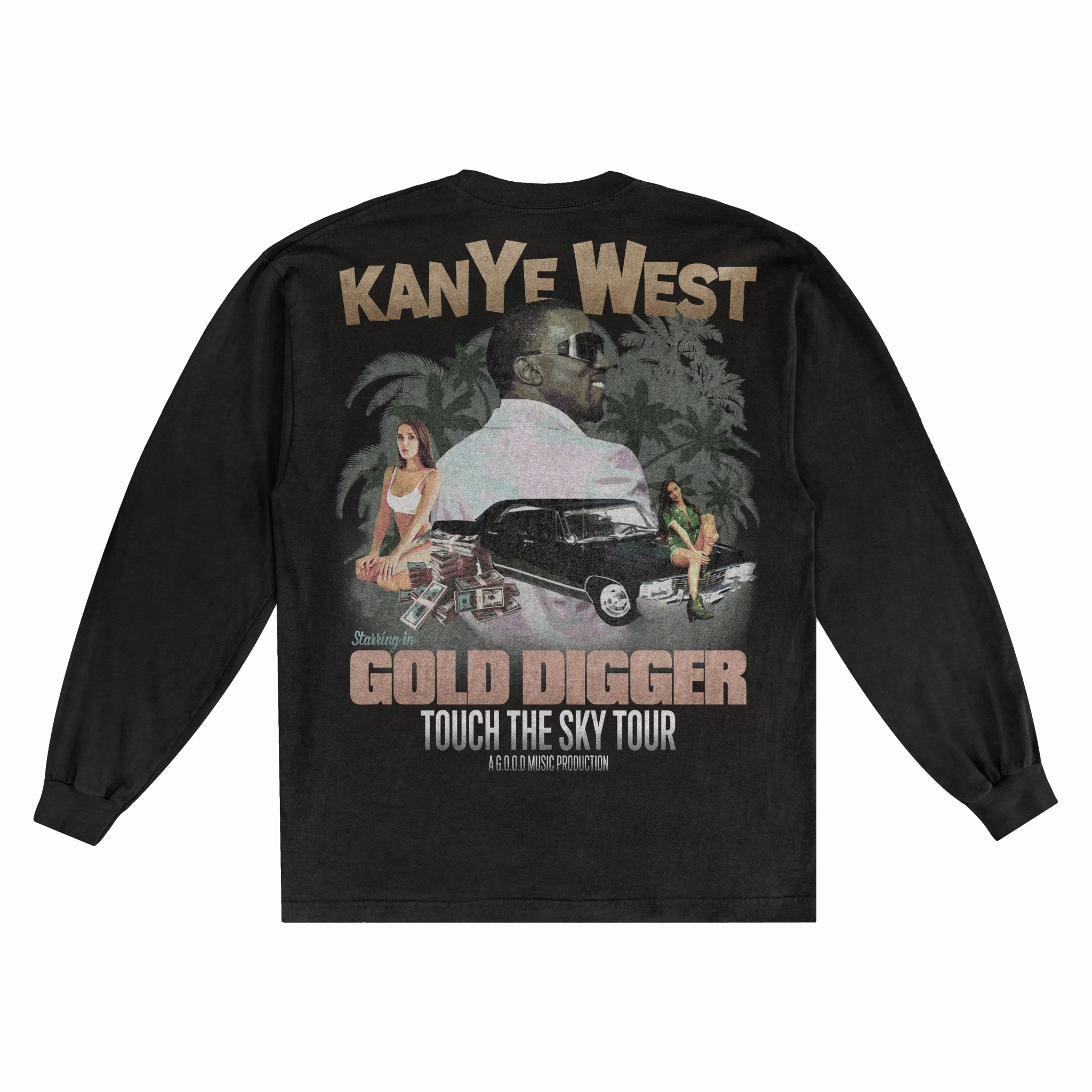 Kanye West Gold Digger Long Sleeved Tee - Greazy Tees