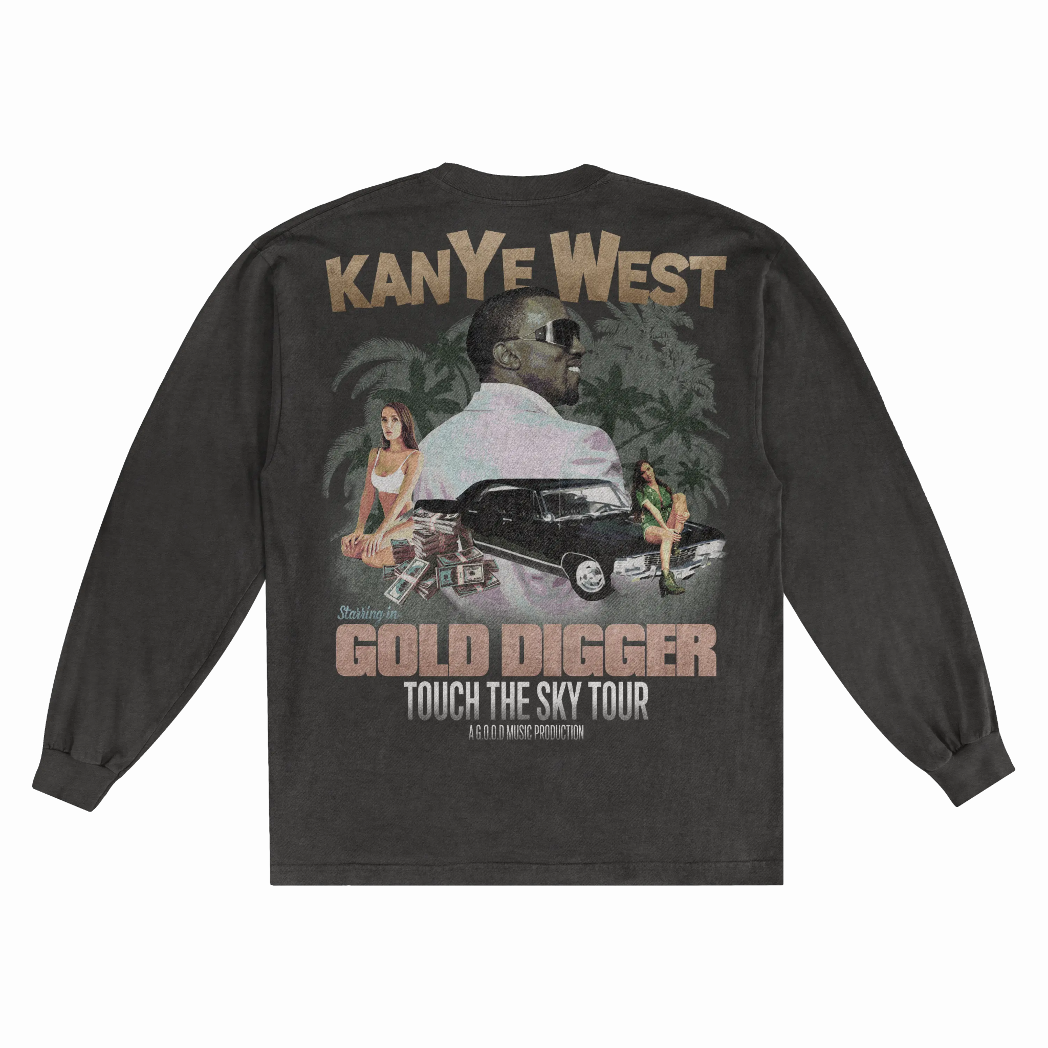 Kanye West Gold Digger Long Sleeved Tee - Greazy Tees