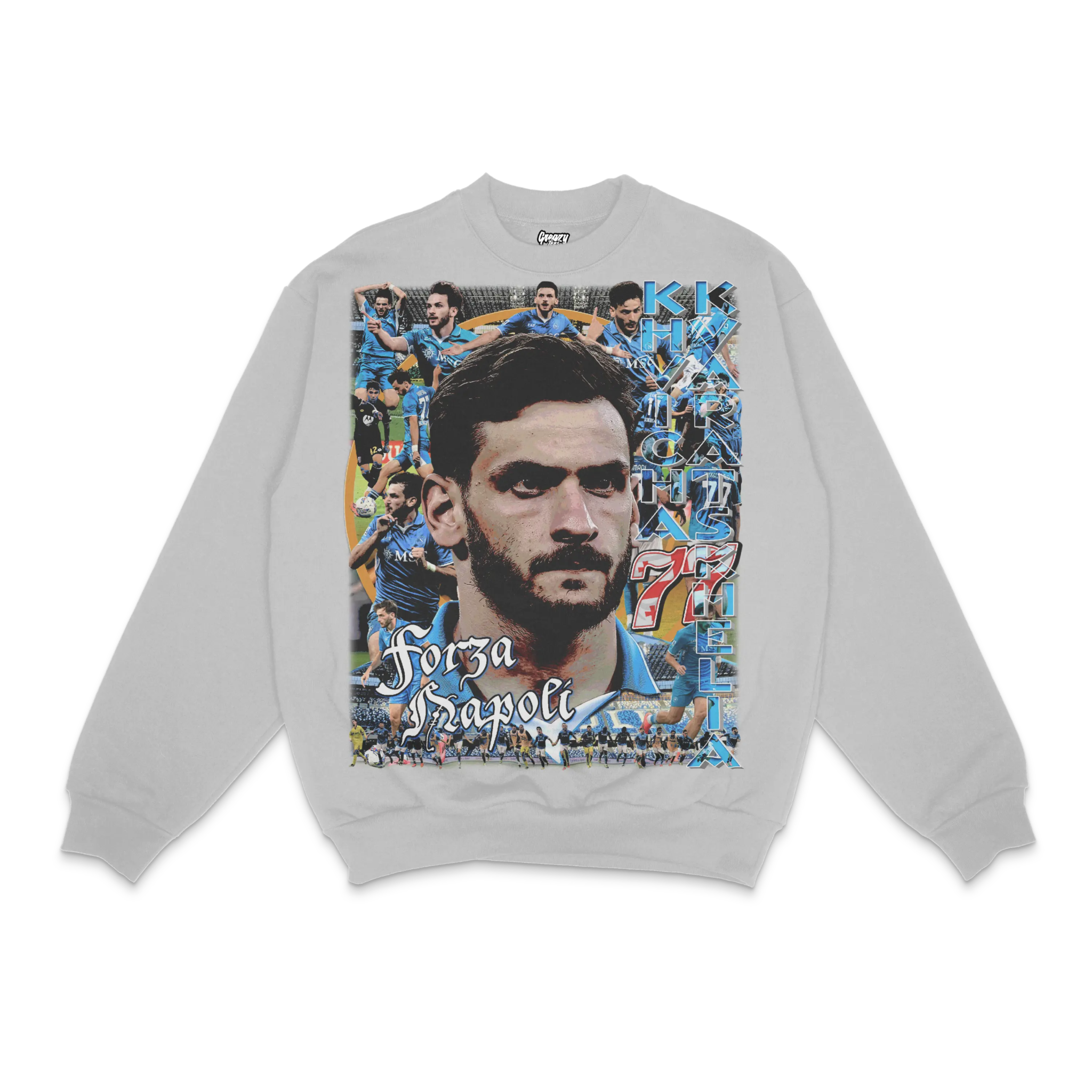 Khvicha Kvaratskhelia Napoli Crewneck Sweatshirt - Greazy Tees