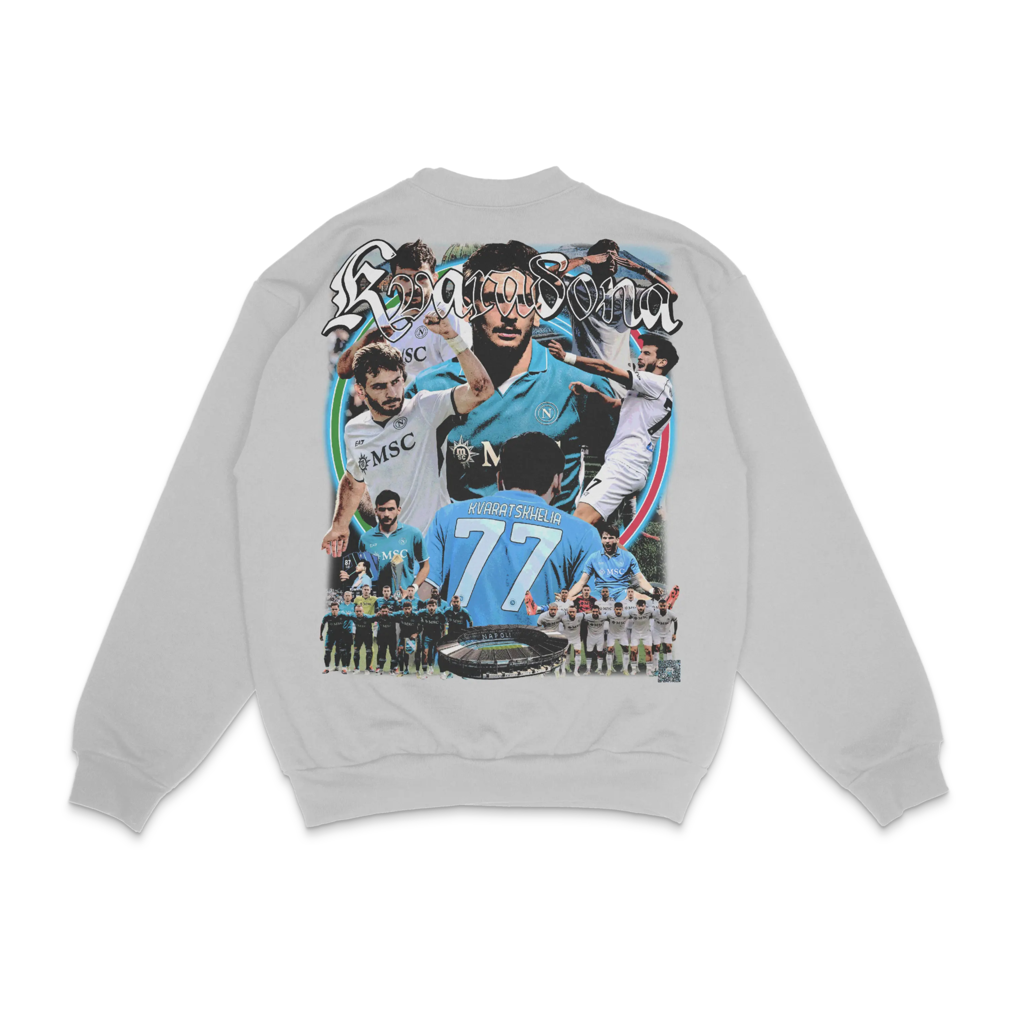 Khvicha Kvaratskhelia Napoli Crewneck Sweatshirt - Greazy Tees