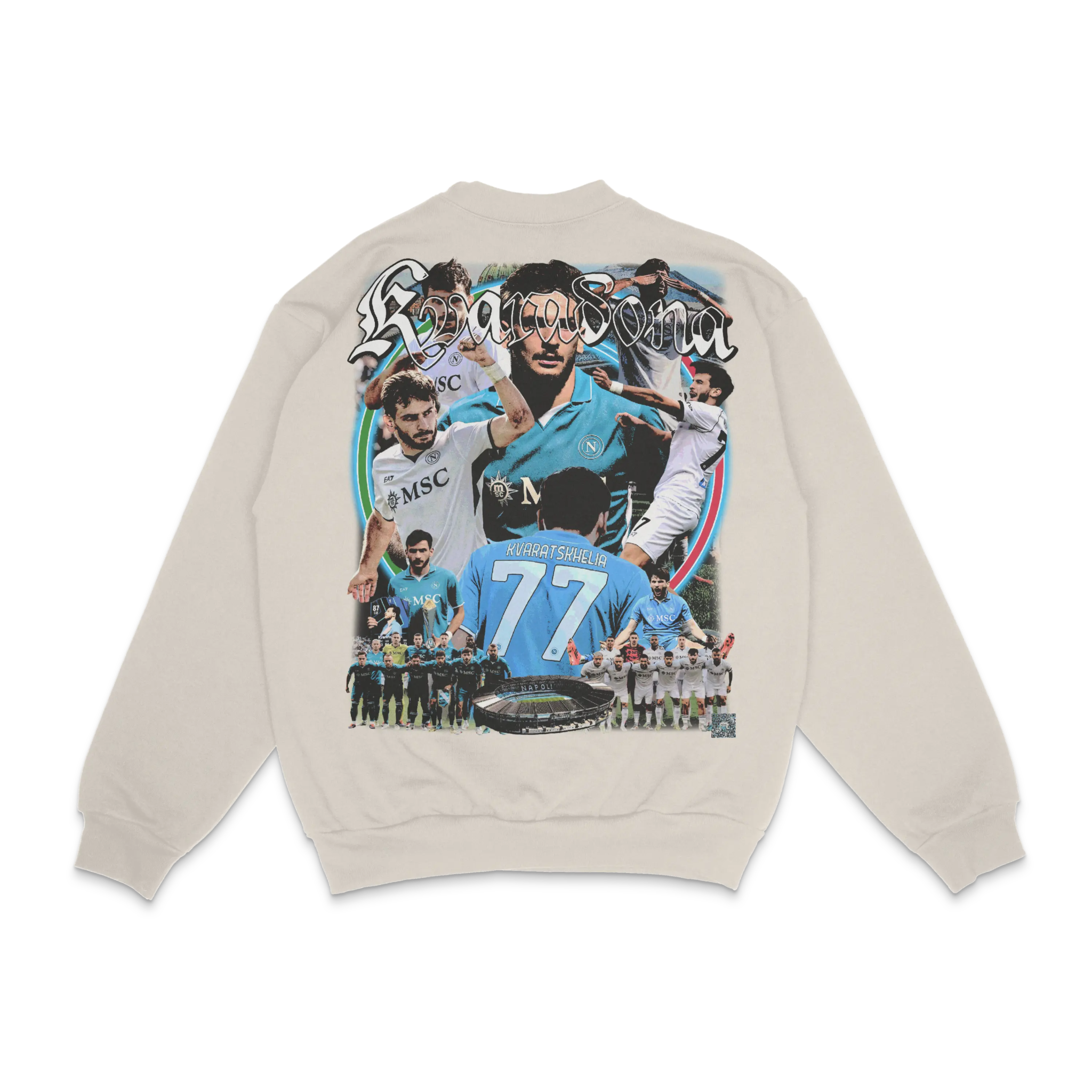 Khvicha Kvaratskhelia Napoli Crewneck Sweatshirt - Greazy Tees