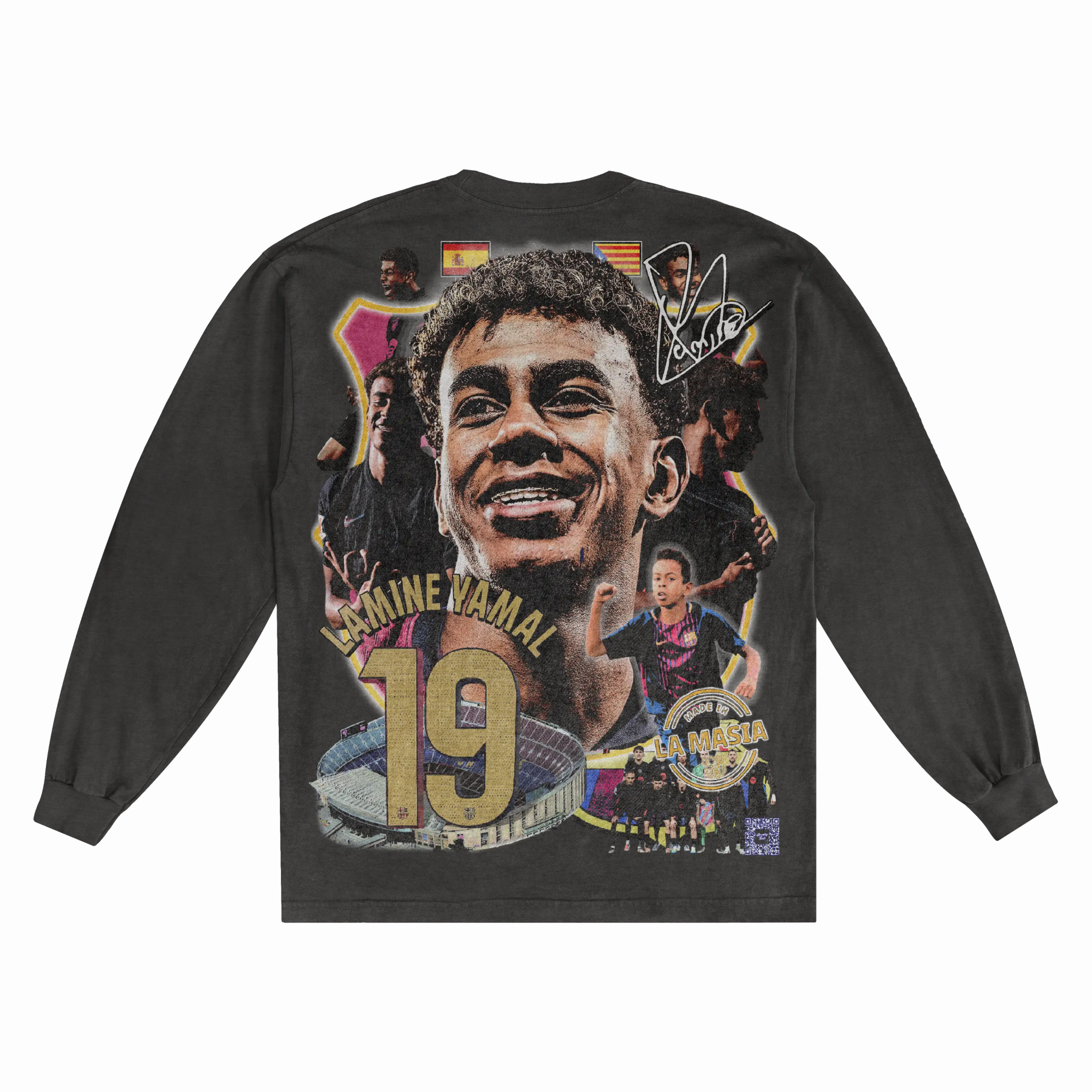 Lamine Yamal Barça Long Sleeved Tee - Greazy Tees